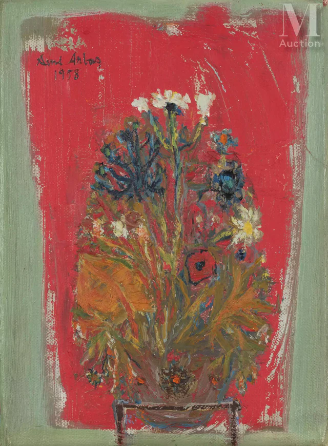 Avni ARBAS ( Turquie, 1919 - 2003) Bouquet de Fleurs