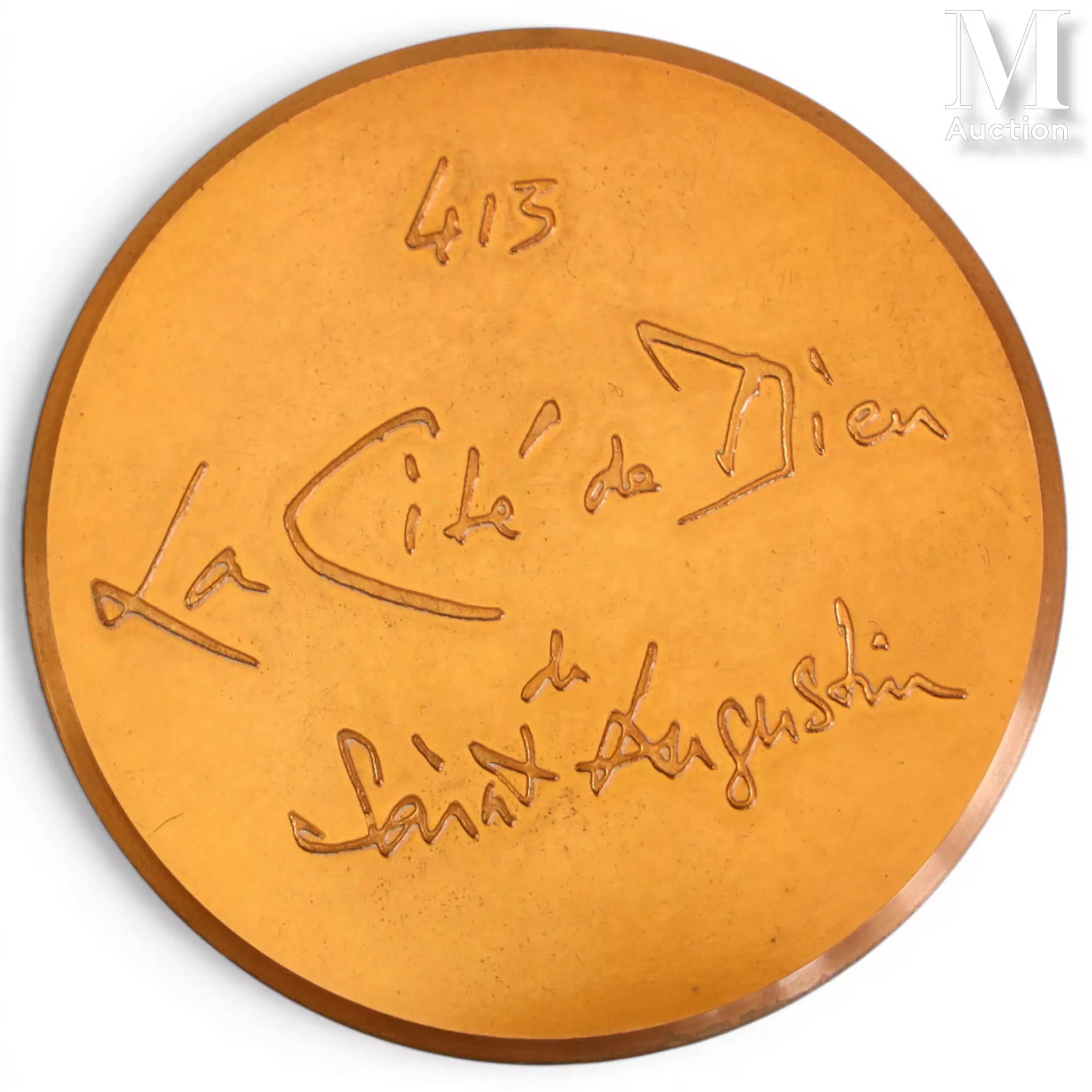 MATHIEU Georges (1921-2012) Médaille en bronze "La Cité de Dieu de
