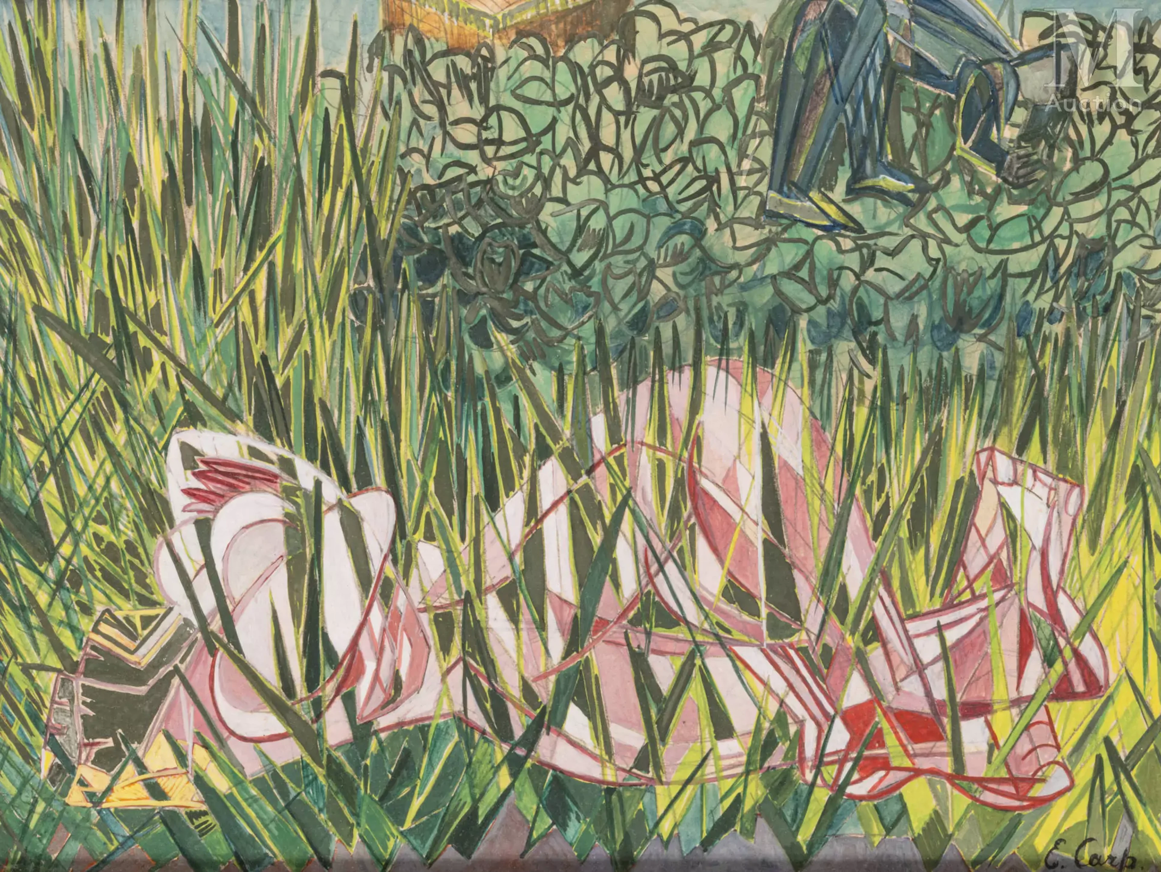 Esther CARP (Skierniewice 1897 – Créteil 1970) Sieste dans les hautes herbes