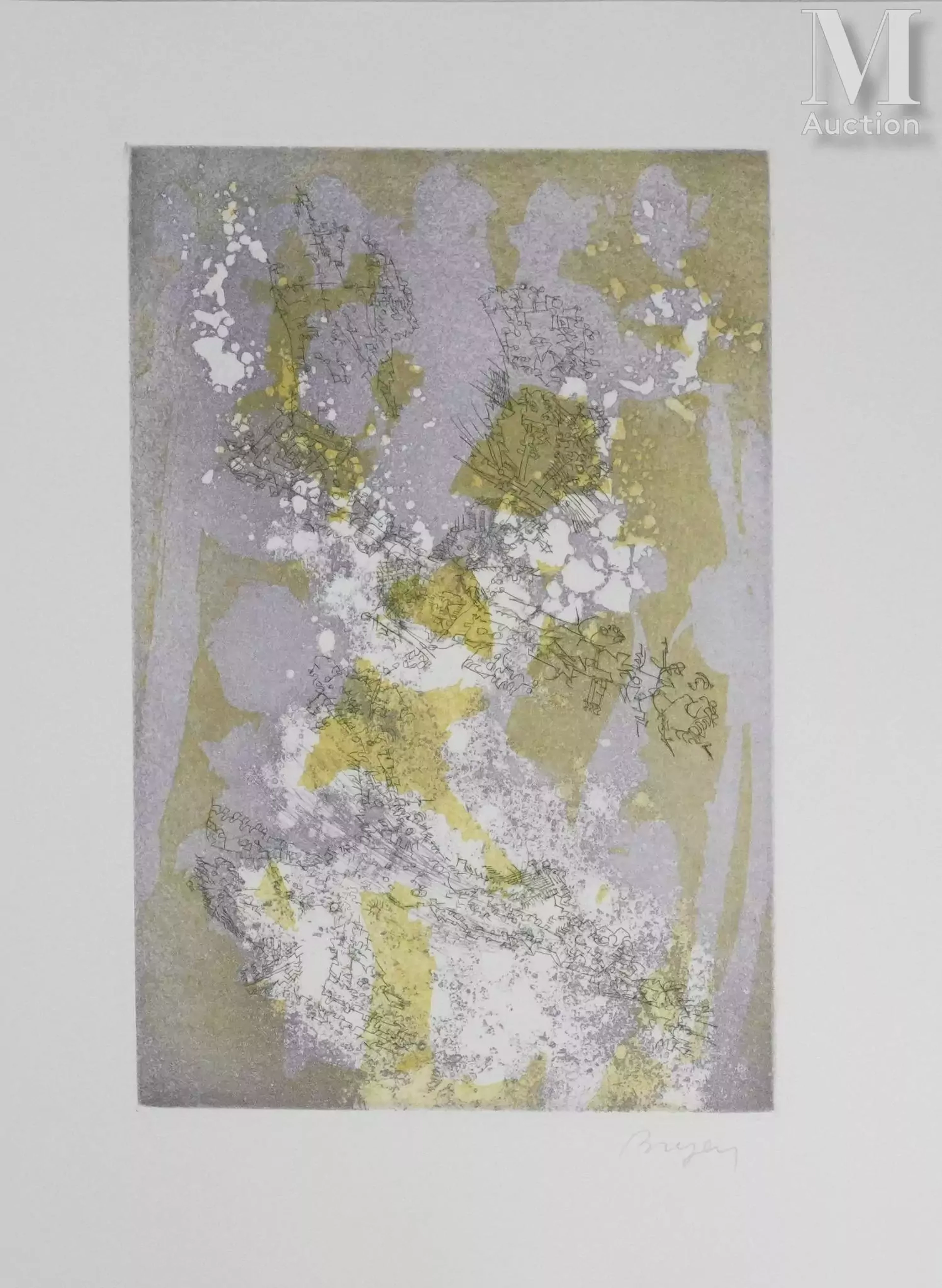 BRYEN Camille Lever de lune abstrait, 1974
