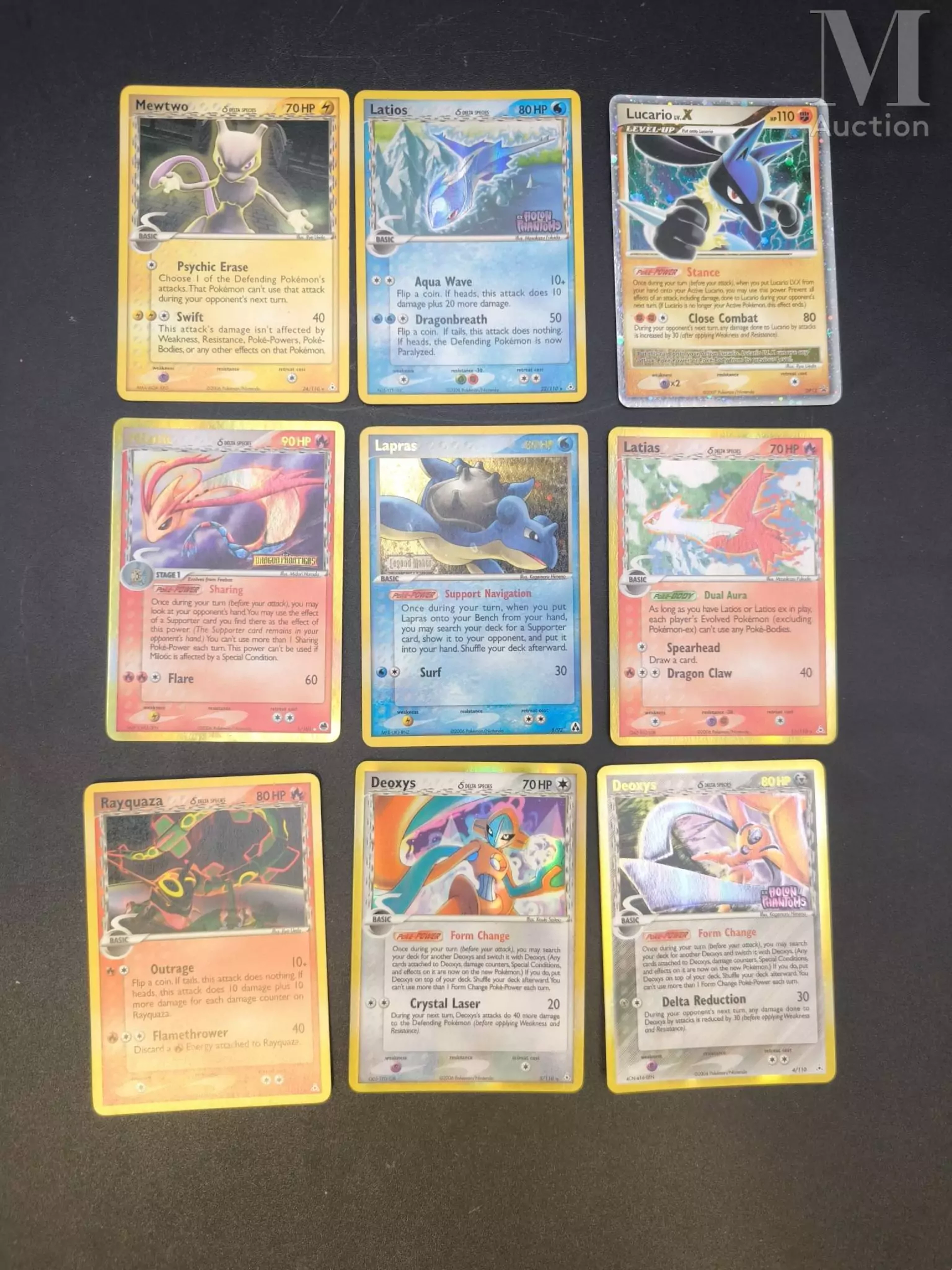 POKEMON - Bloc EX Ensemble de neuf cartes