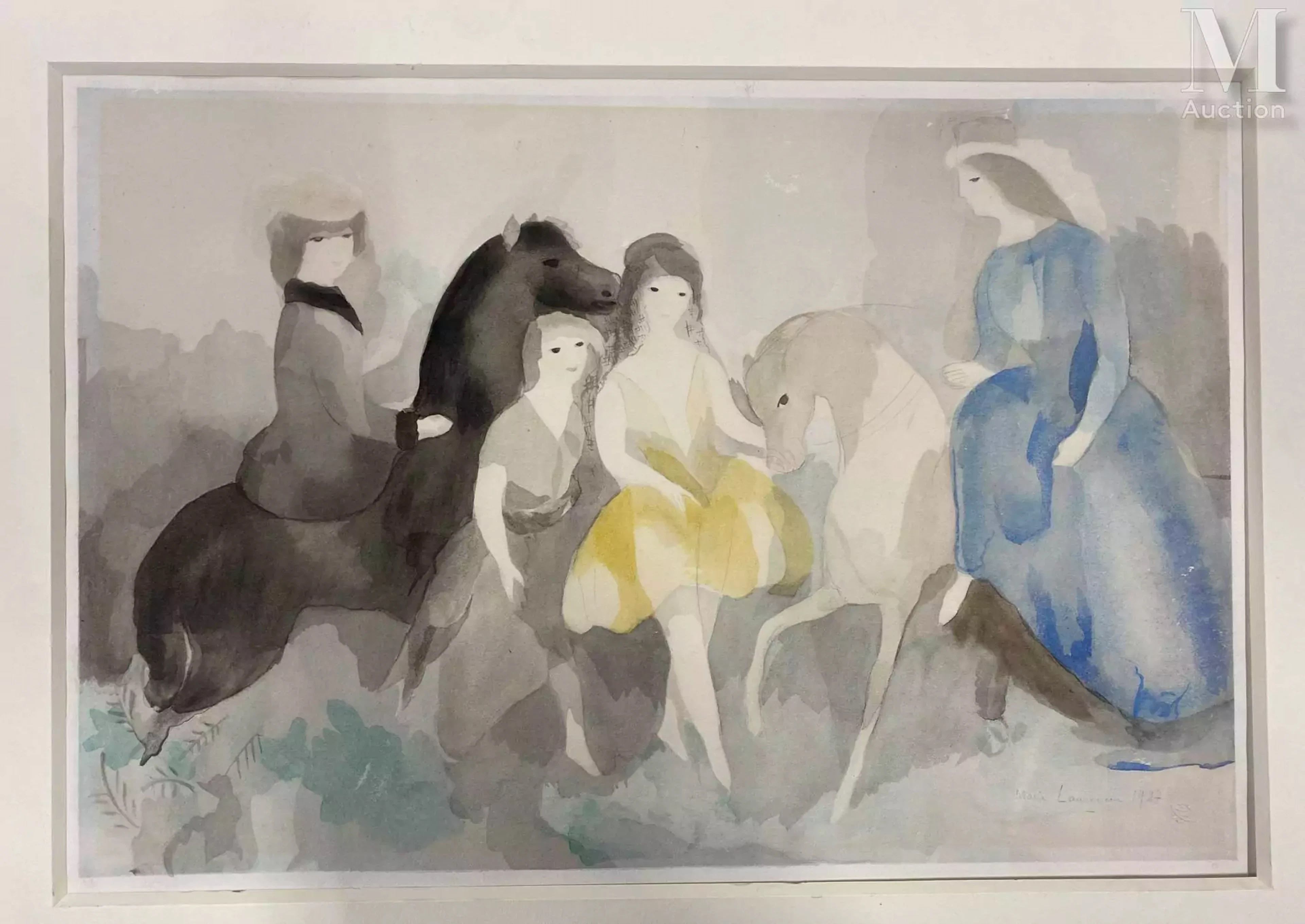 D'après Marie LAURENCIN (1883-1956) Rencontre équestre