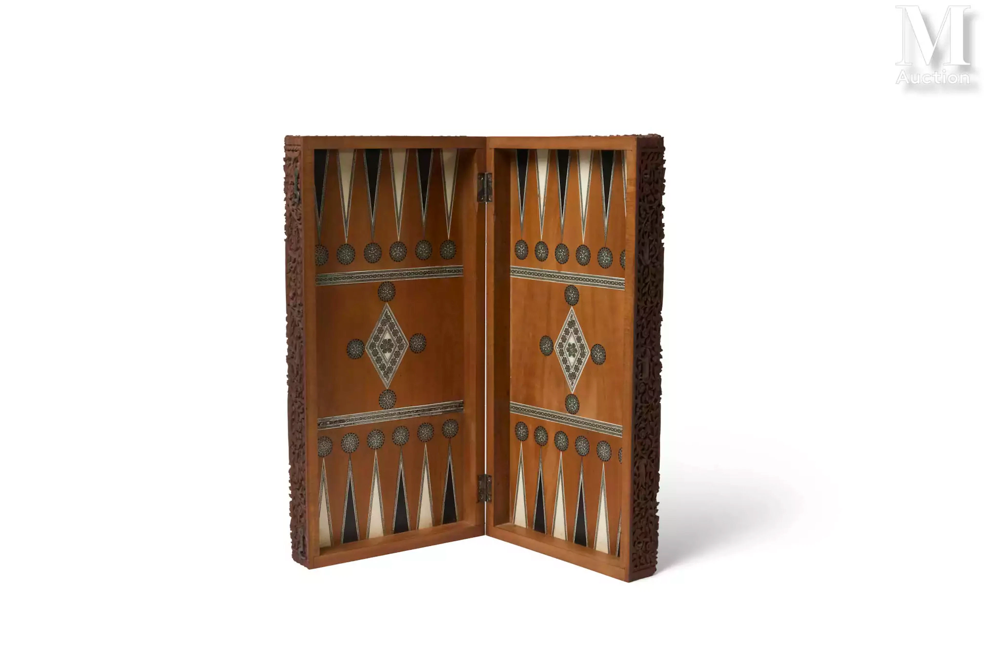 Plateau de backgammon (tâvla) Inde, Côte de Coromandel, probablement