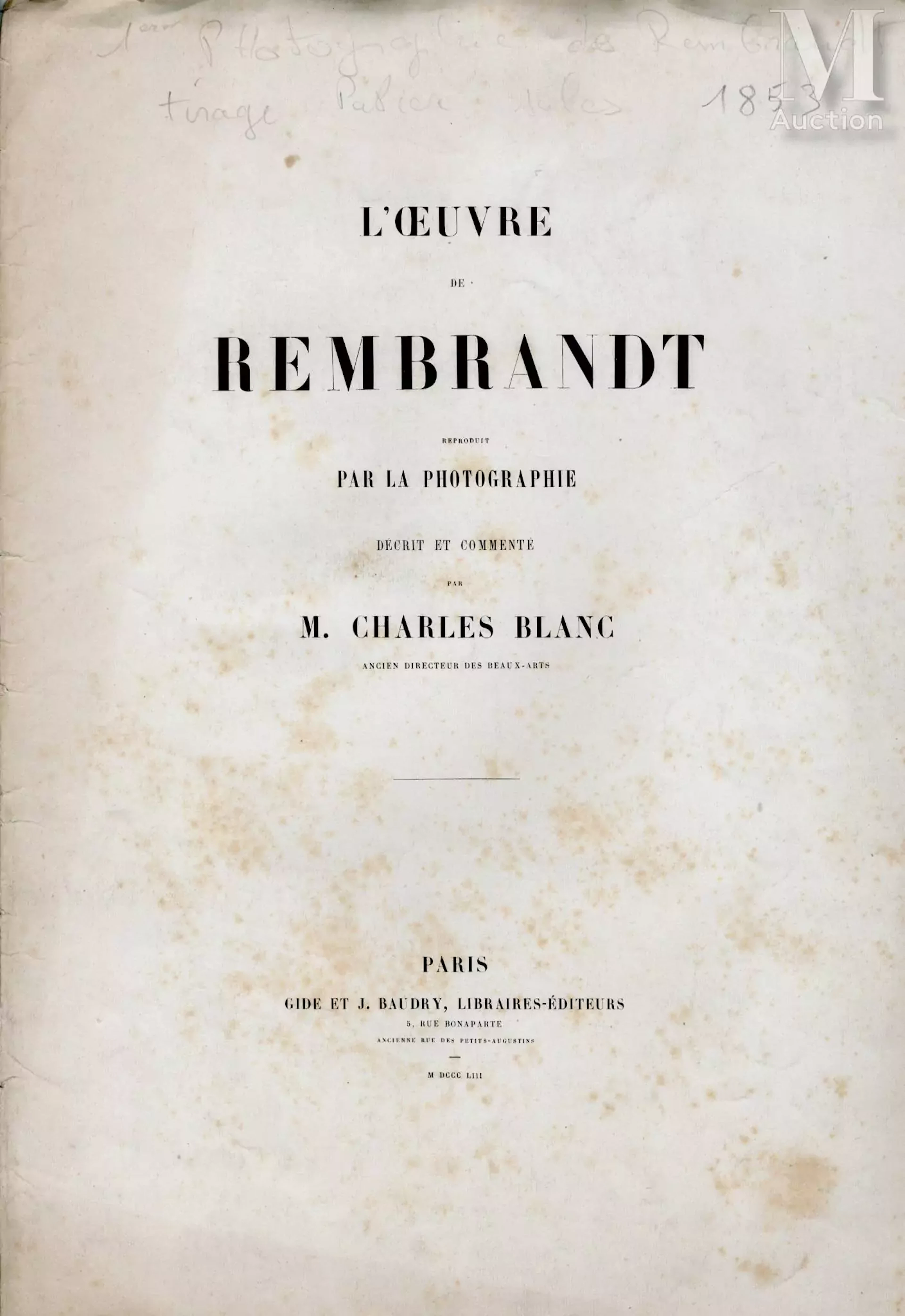 L'oeuvre de Rembrandt