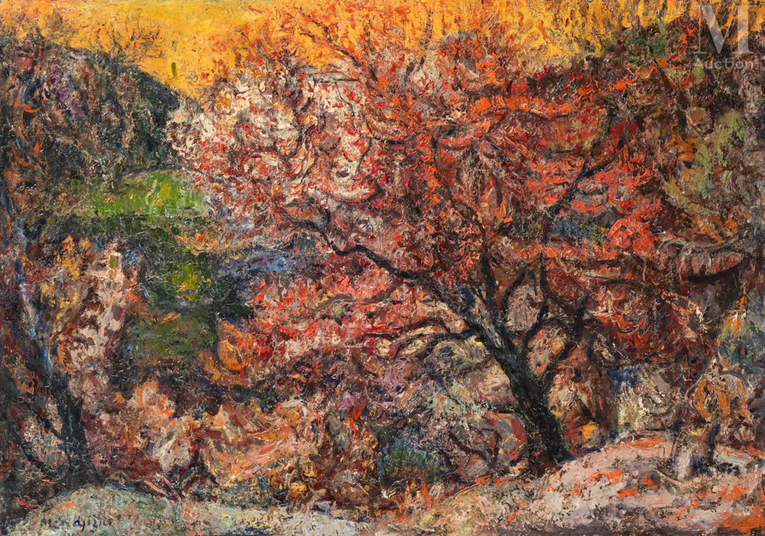 Maurice MENDJIZKY (Lodz 1890 - Saint-Paul-de-Vence 1951) Paysage vers Vence