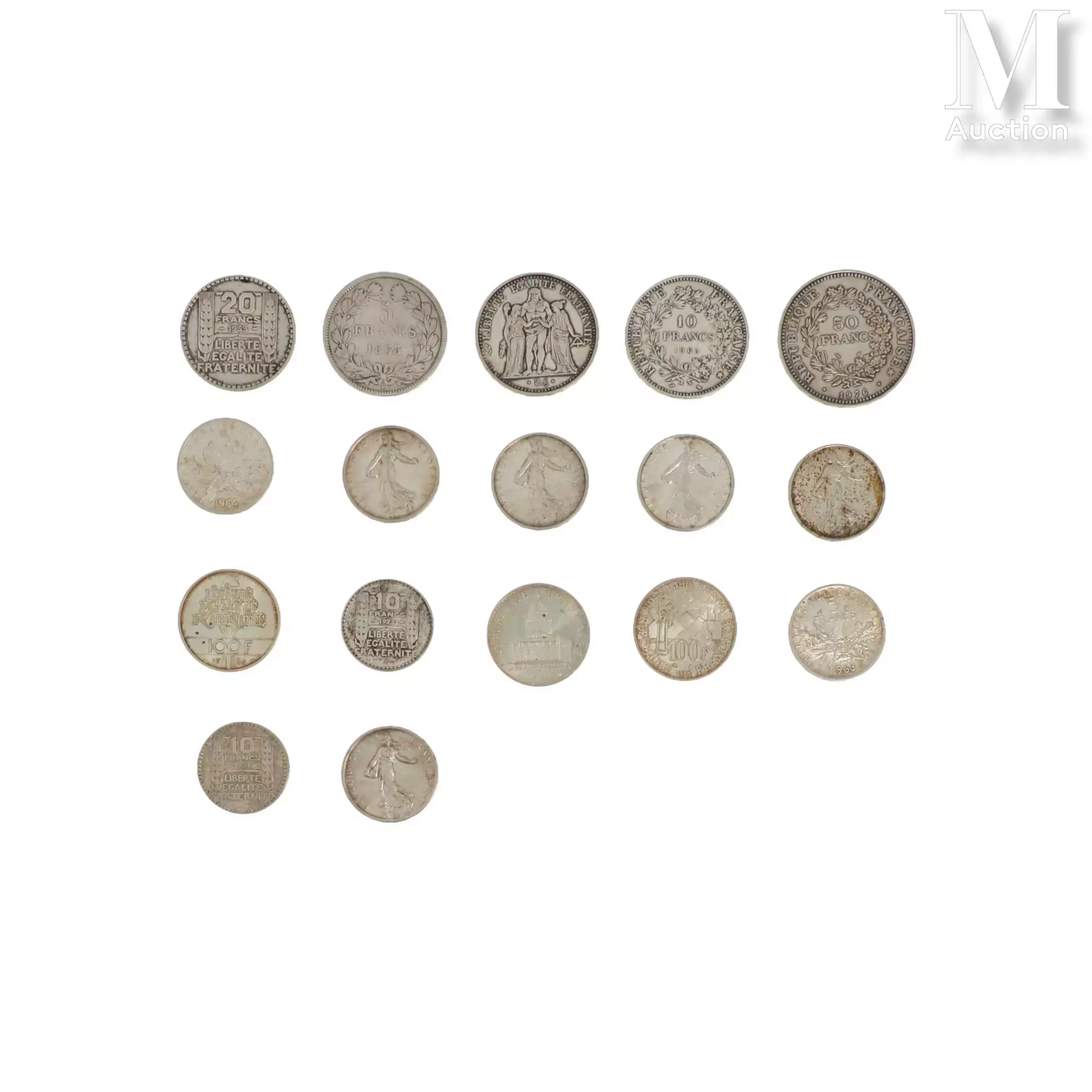 Lot de pièces en argent