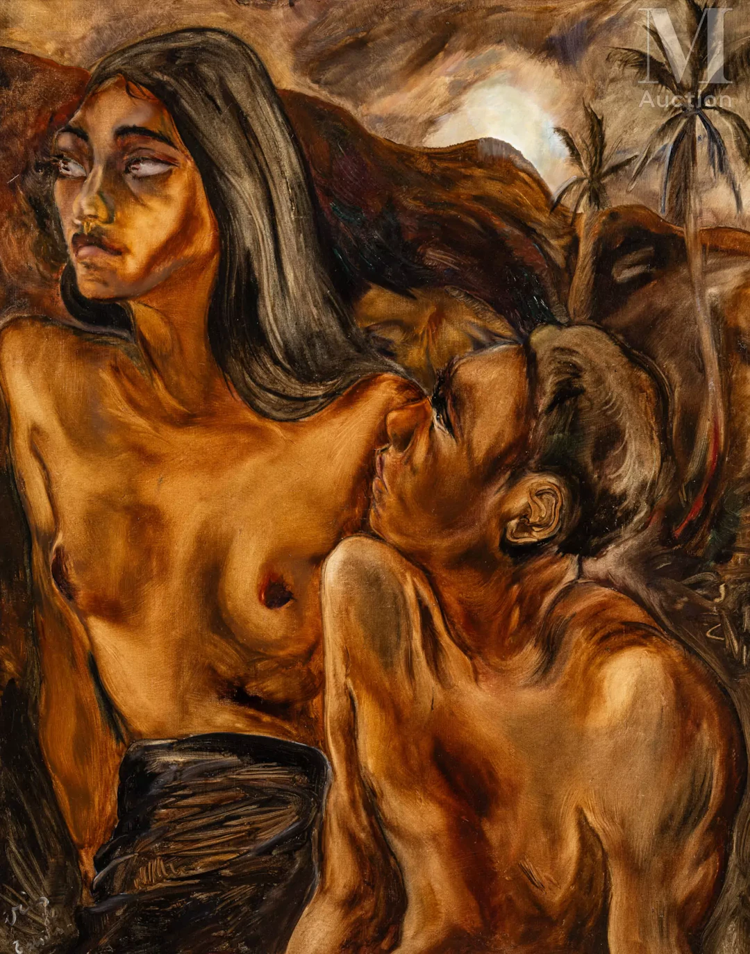 Serge GRÈS (Kiev 1899 - Tahiti 1970) Tahitienne et son fils