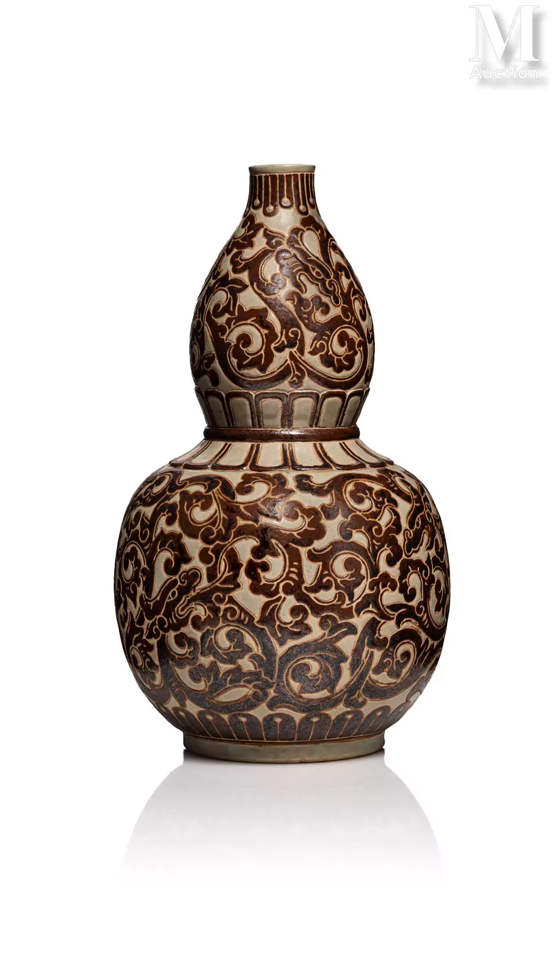 Ⓟ VIETNAM, Ecole de Bien Hôa, XXe siècle Vase en grès émaillé