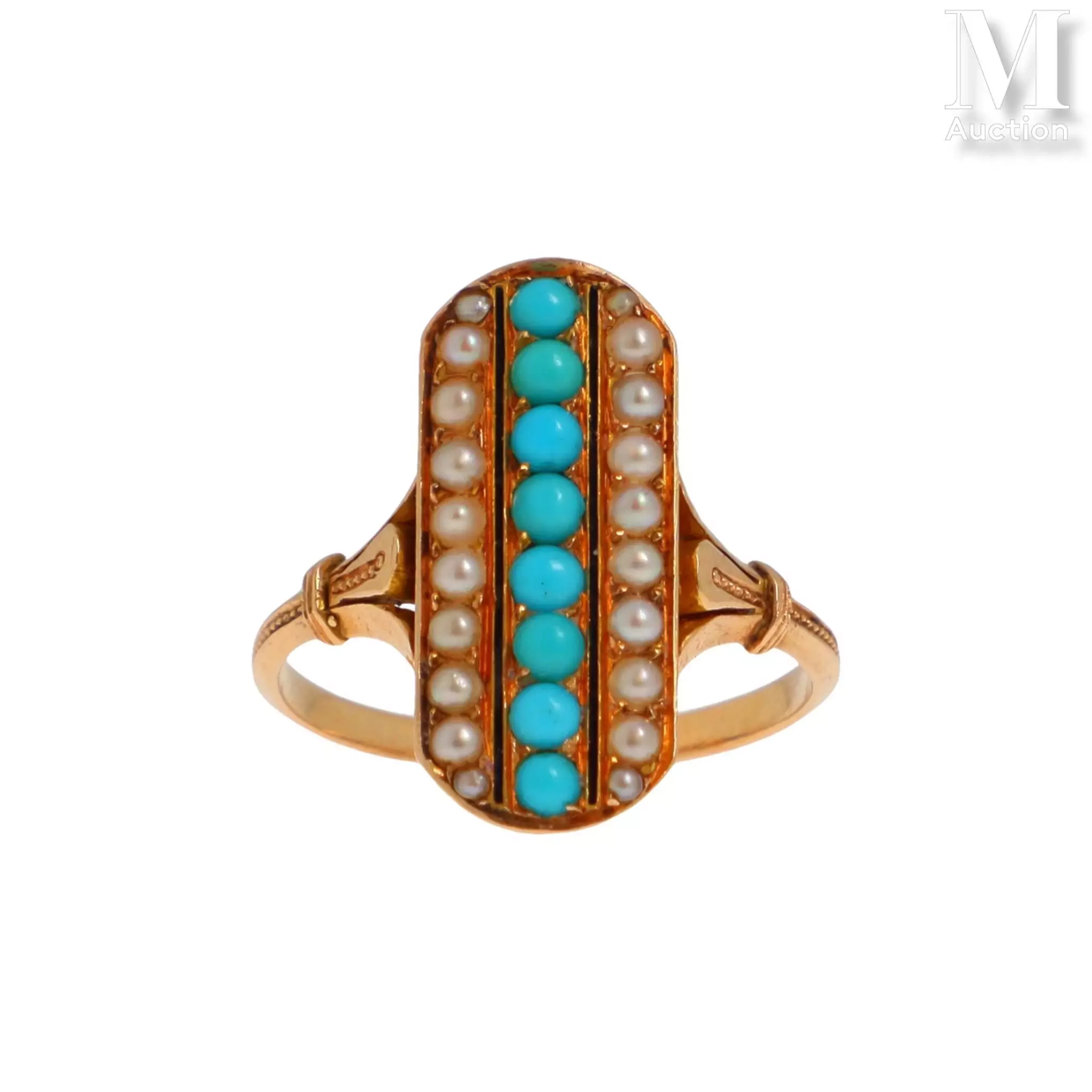 Bague perles turquoises