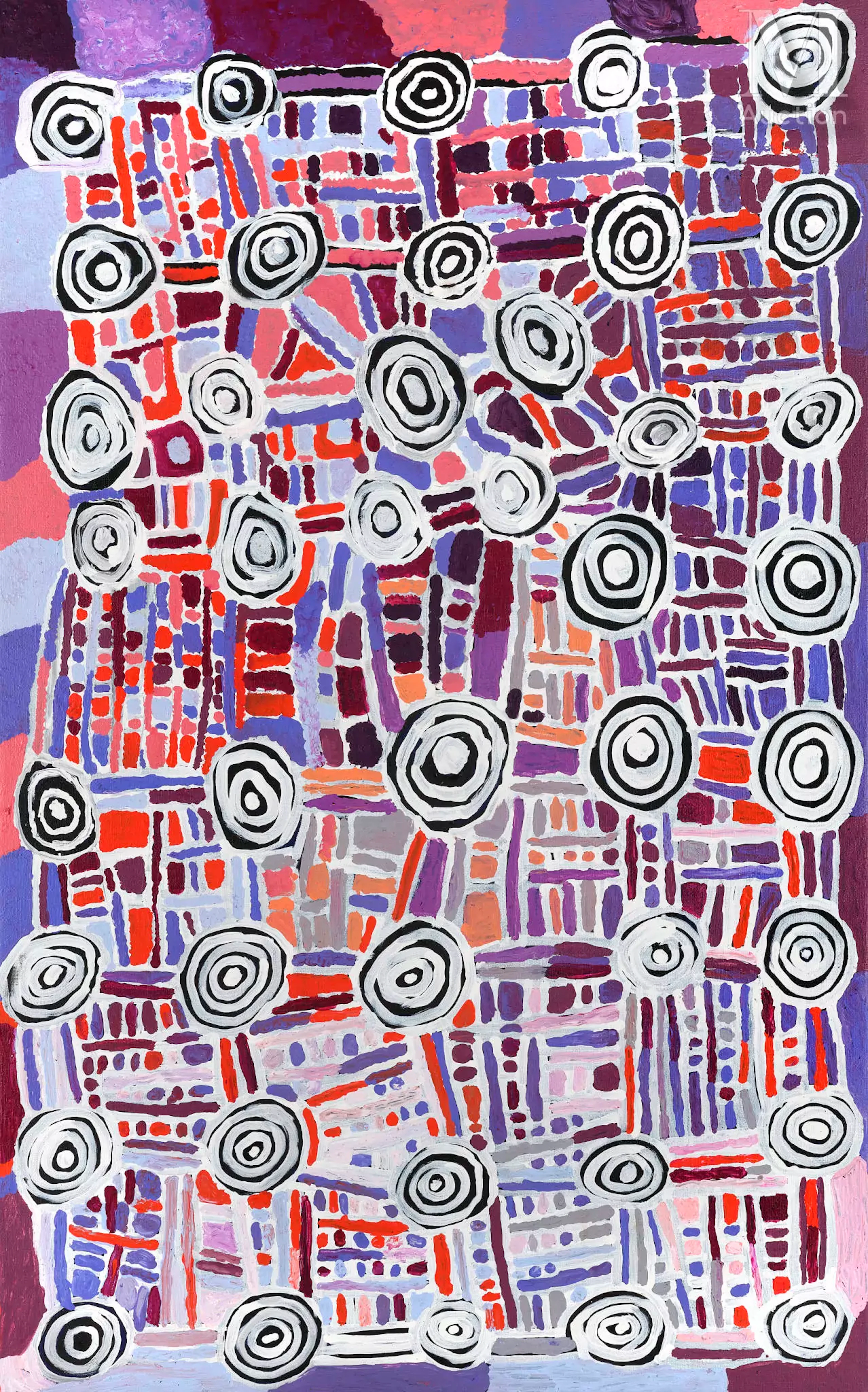Mickey Singleton Jampijinpa (c. 1950-) Ngapa Jukurrpa (Water Dreaming)