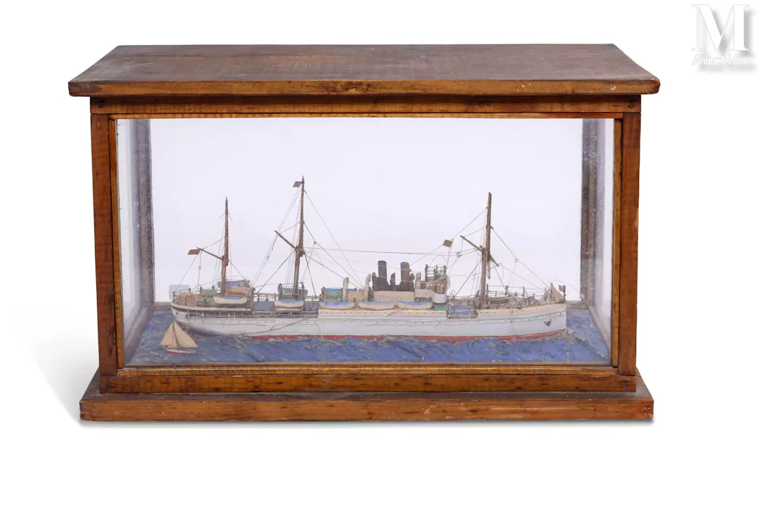 Diorama d’un paquebot mixte français des Messageries maritimes, fin XIXème