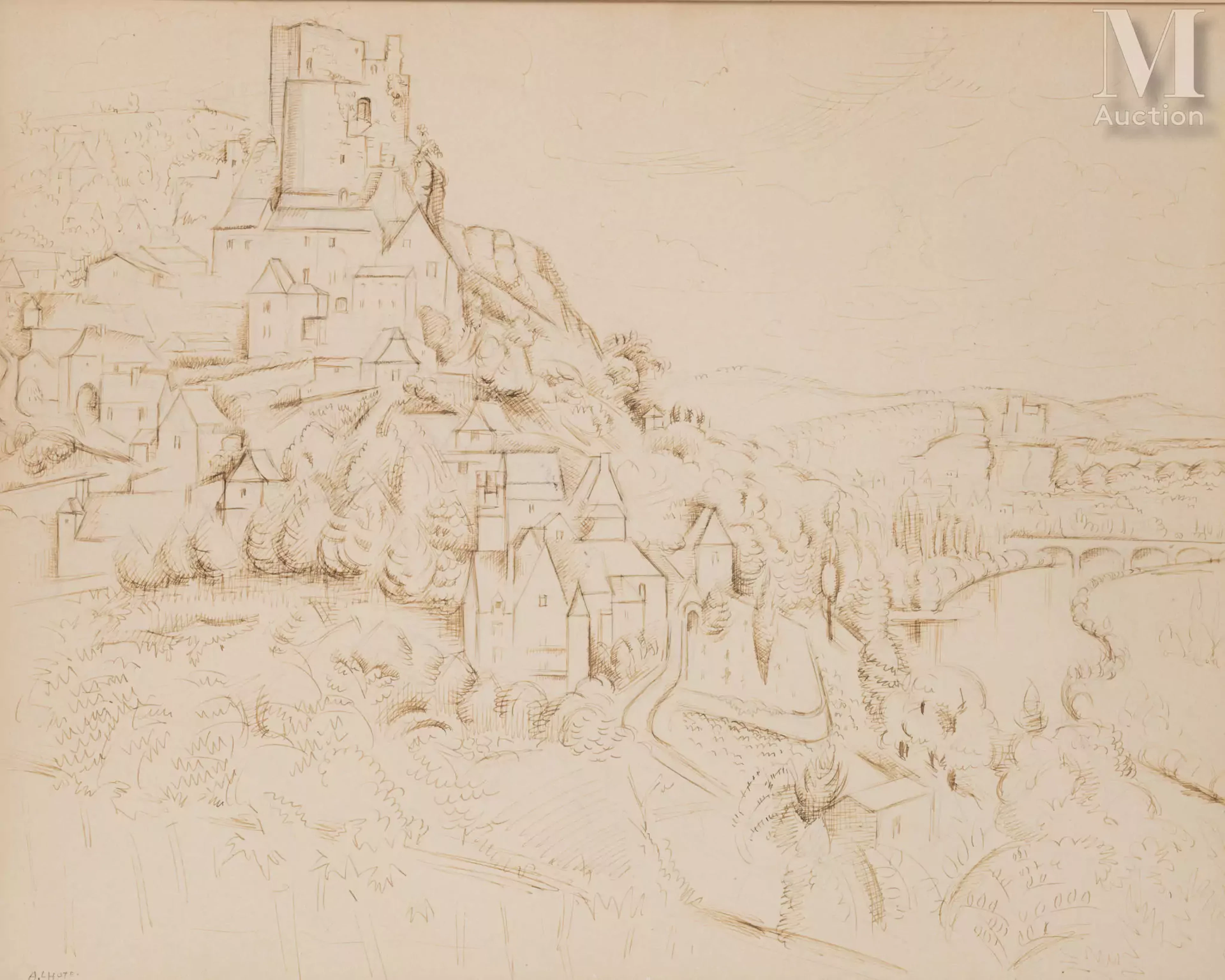 André LHOTE (Bordeaux, 1855 - Paris, 1962) Château de Castelnaud près de Beynac