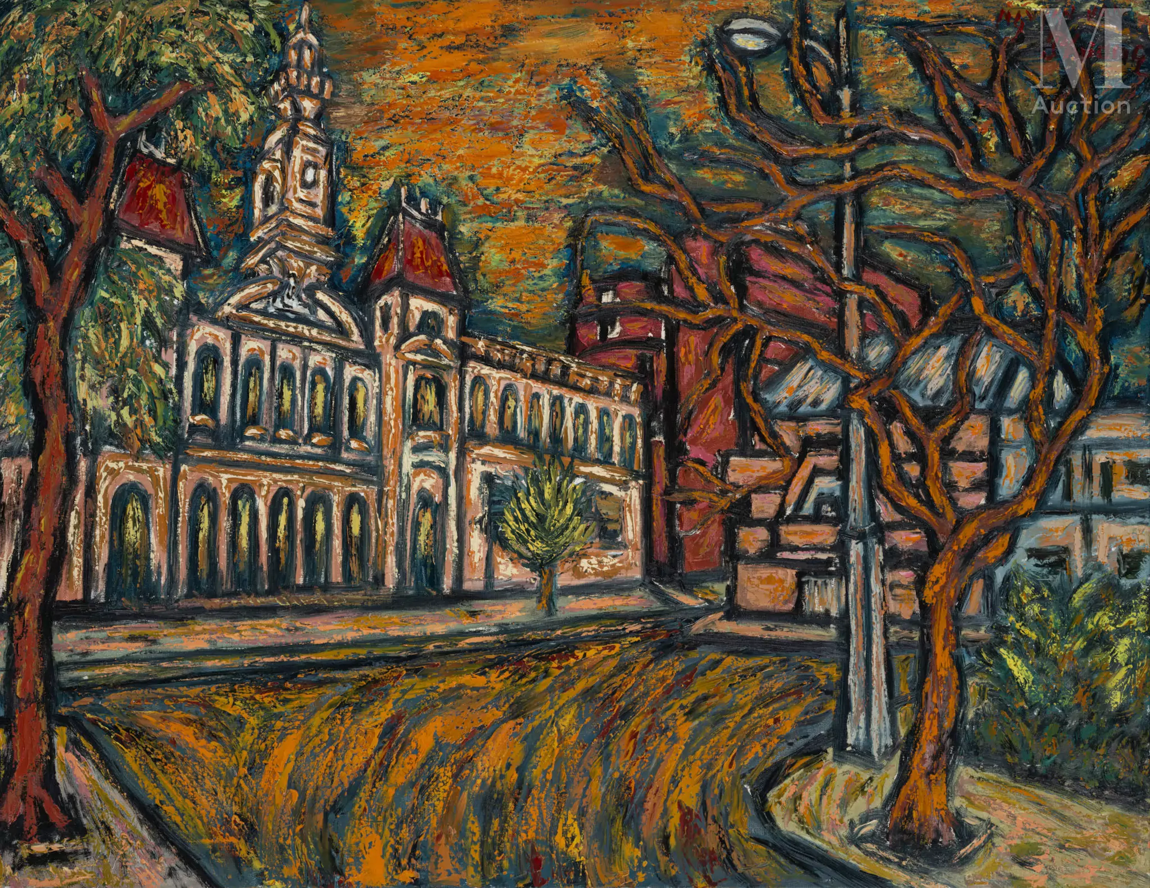 Ⓟ NGUYEN VAN PHUONG (1930-2006) "People's Committee, Mairie de Saigon", 1994
