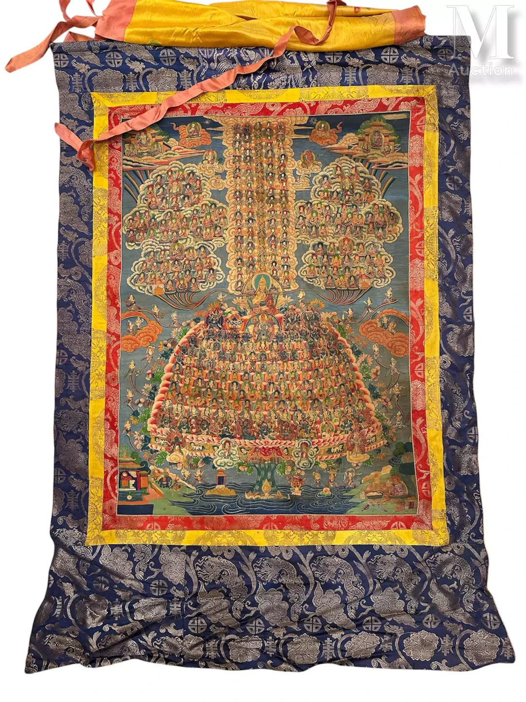 TIBET, XIXe siècle Tangka à la détrempe sur coton