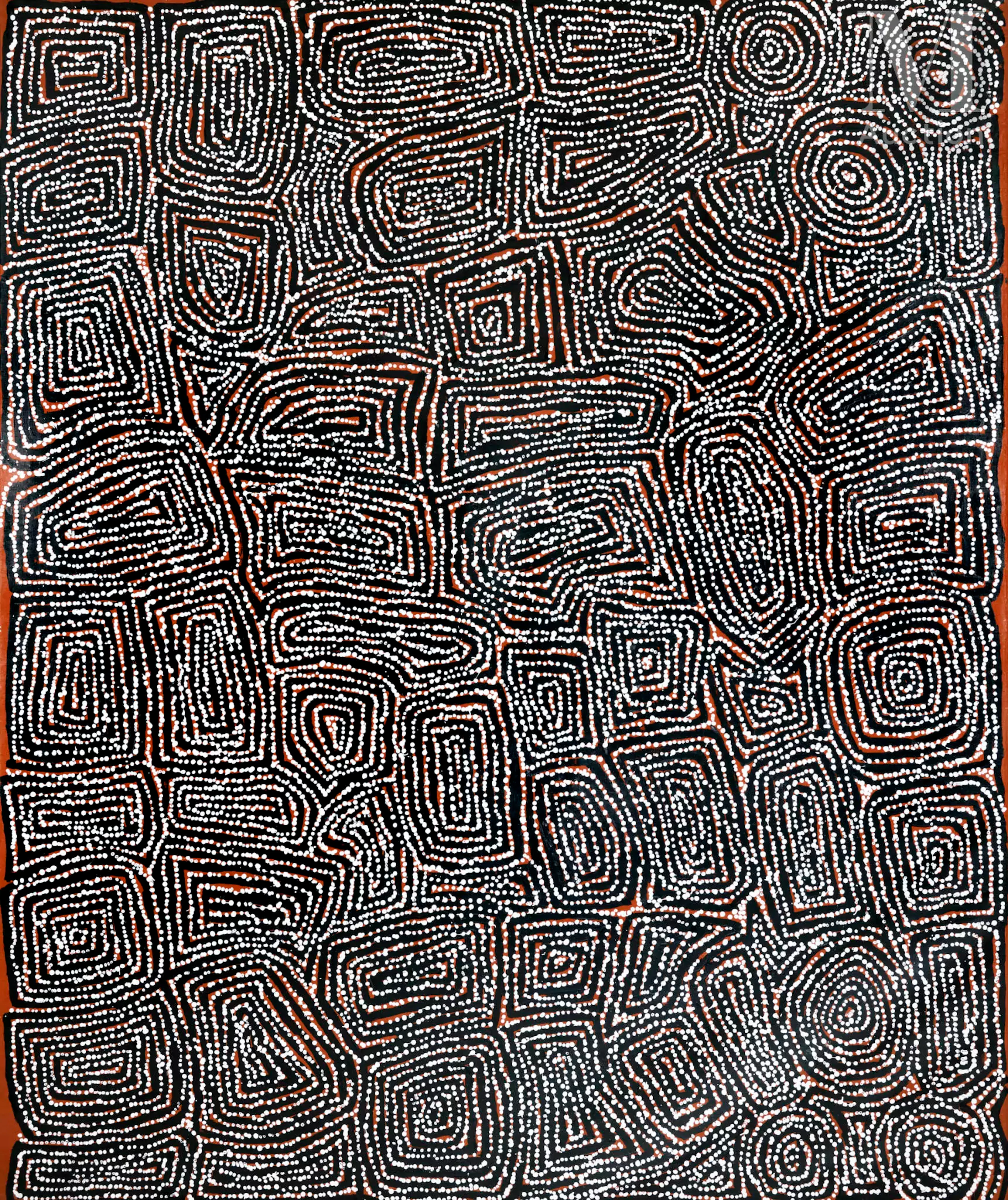 George Ward Tjungurrayi (c. 1945 - ) Tingari dreaming, 2007