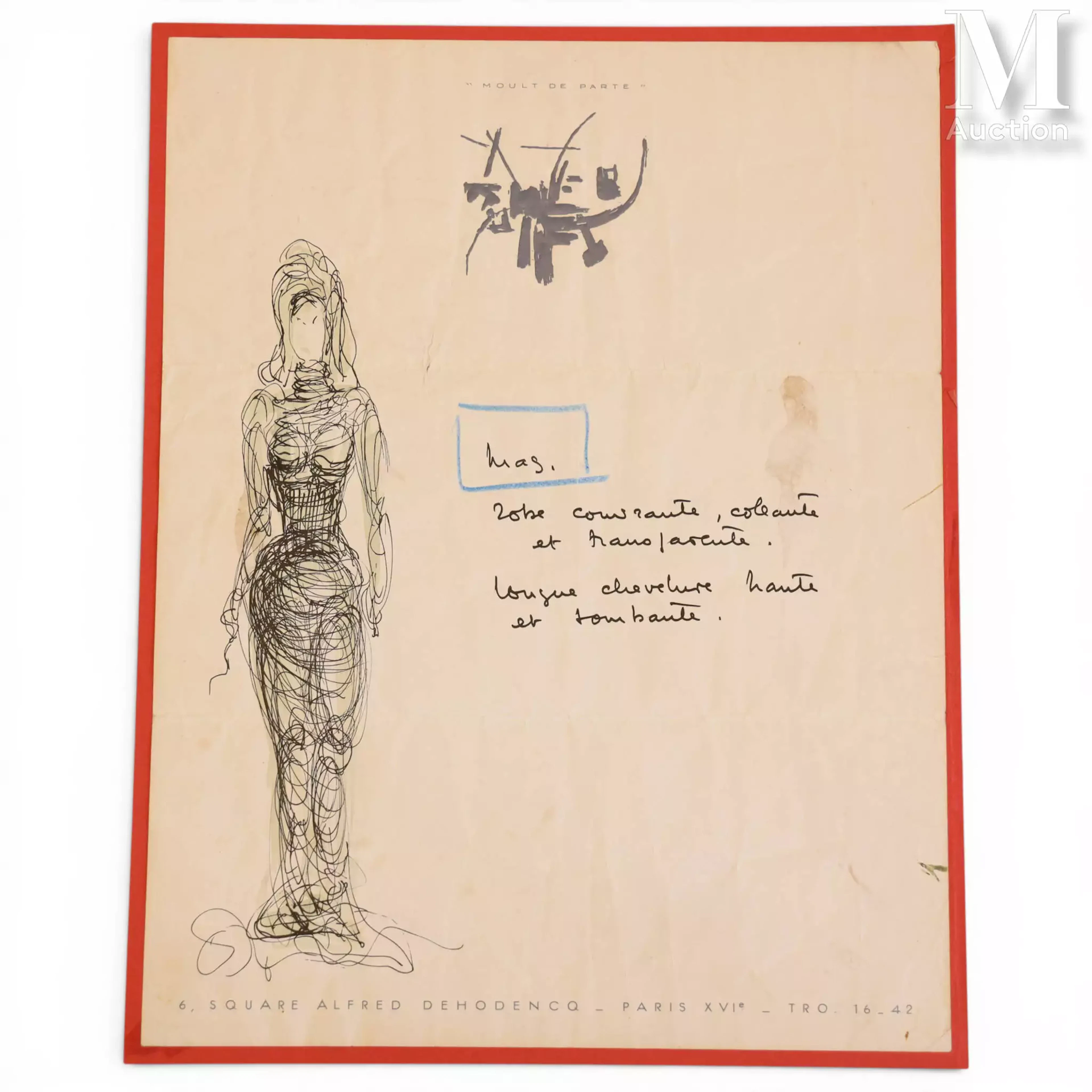 MATHIEU Georges (1921-2012) Dessin à l'encre "La saga de Lug HALLEWIJN"