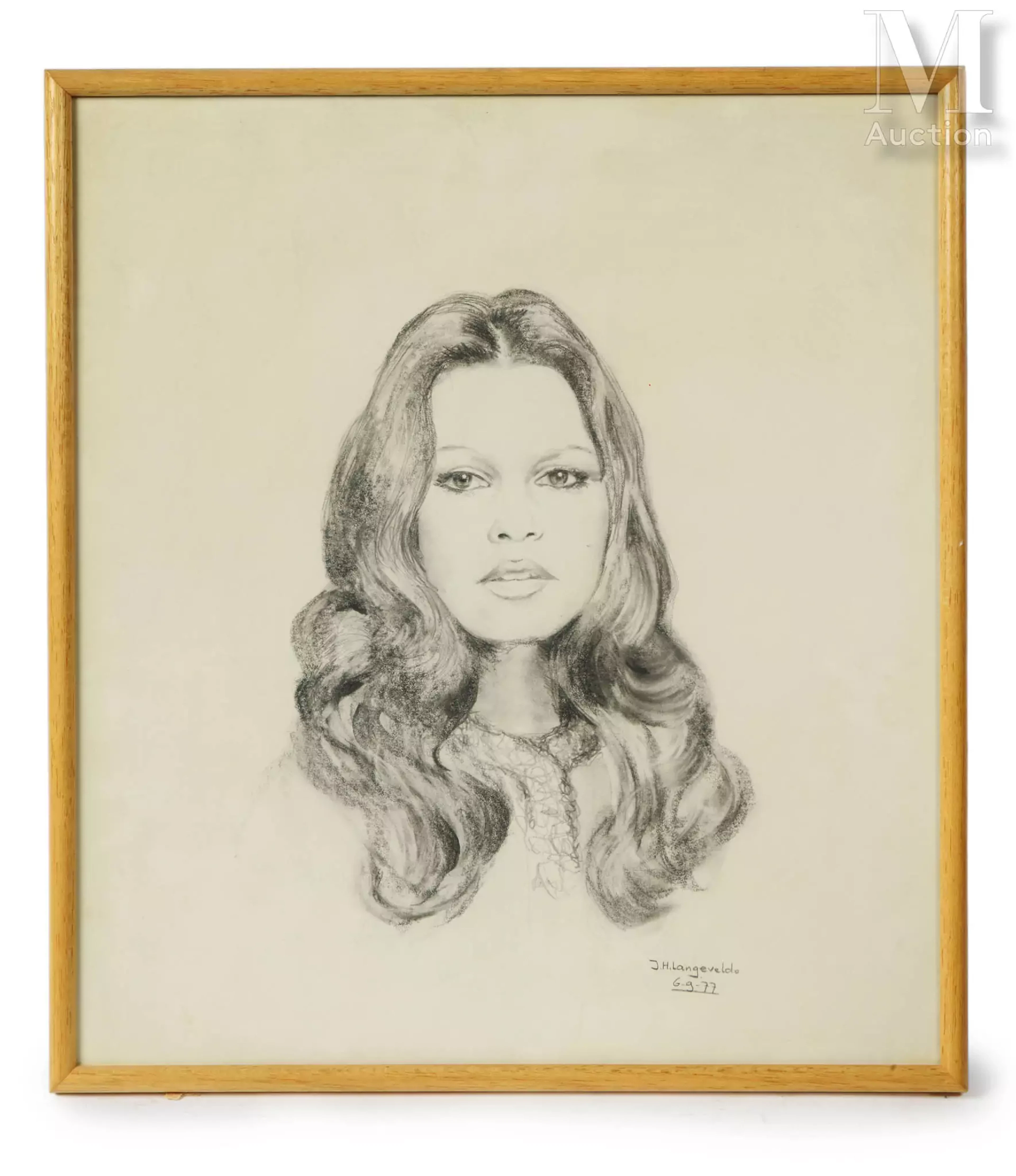 J. H. LANGEVELDE ? (XXe siècle) Portrait de Brigitte Bardot