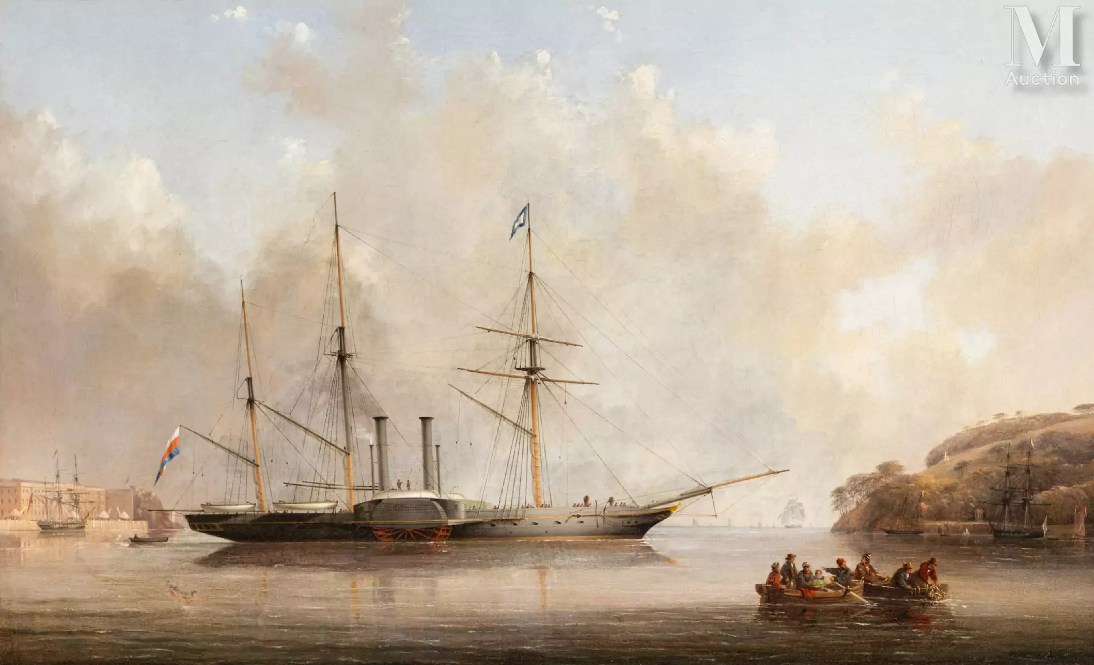Nicholas Matthews CONDY (Plymouth, 1816-1851) La frégate à vapeur