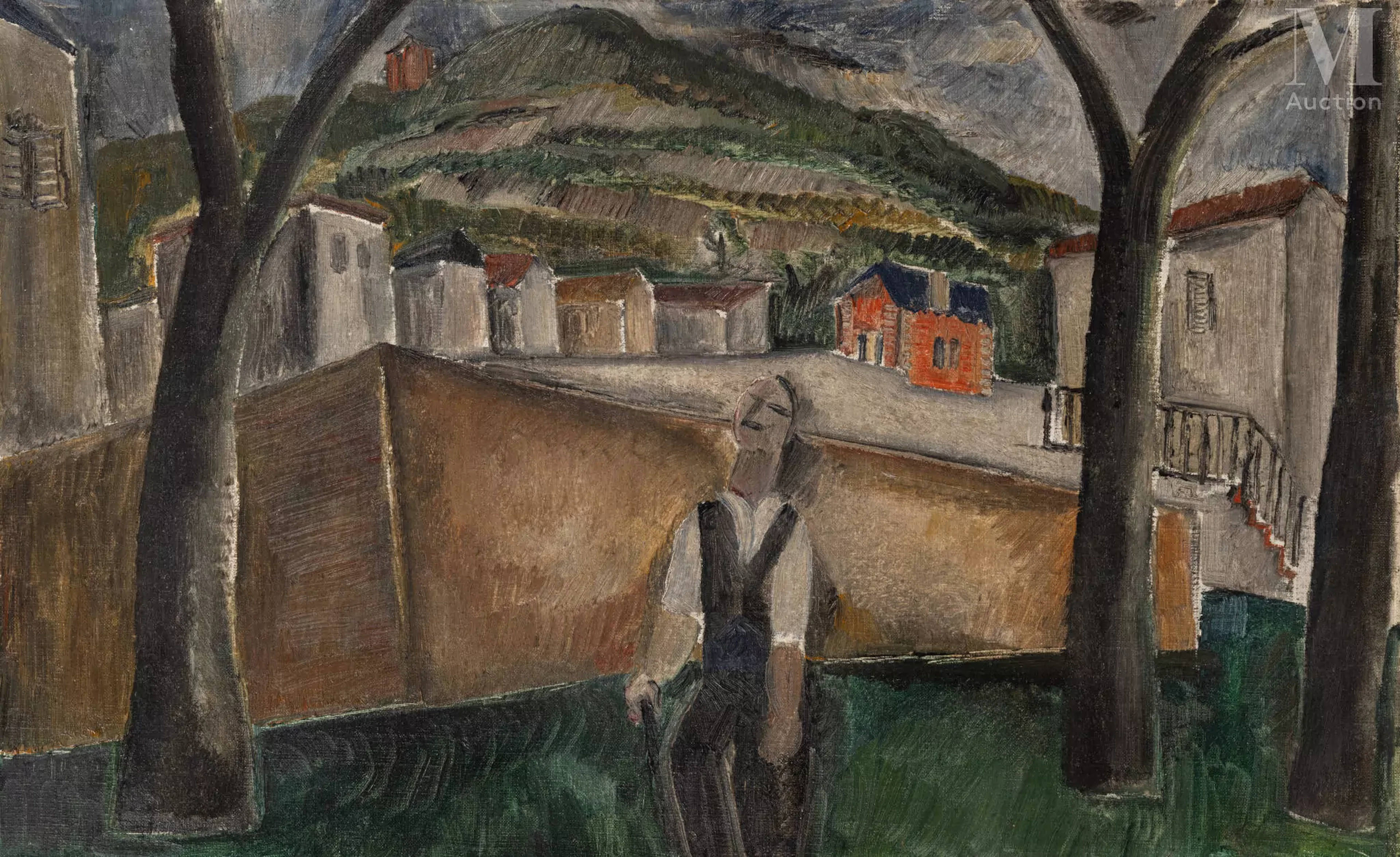 Valentine Henriette PRAX (Annaba 1897- Paris 1981) Promeneur dans le village