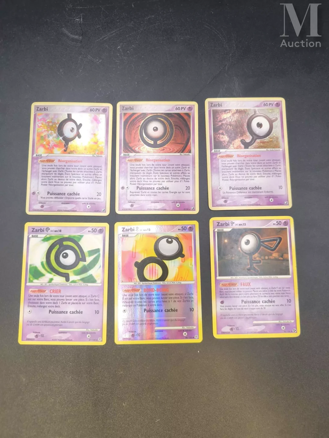 POKEMON Ensemble de six cartes Zarbi