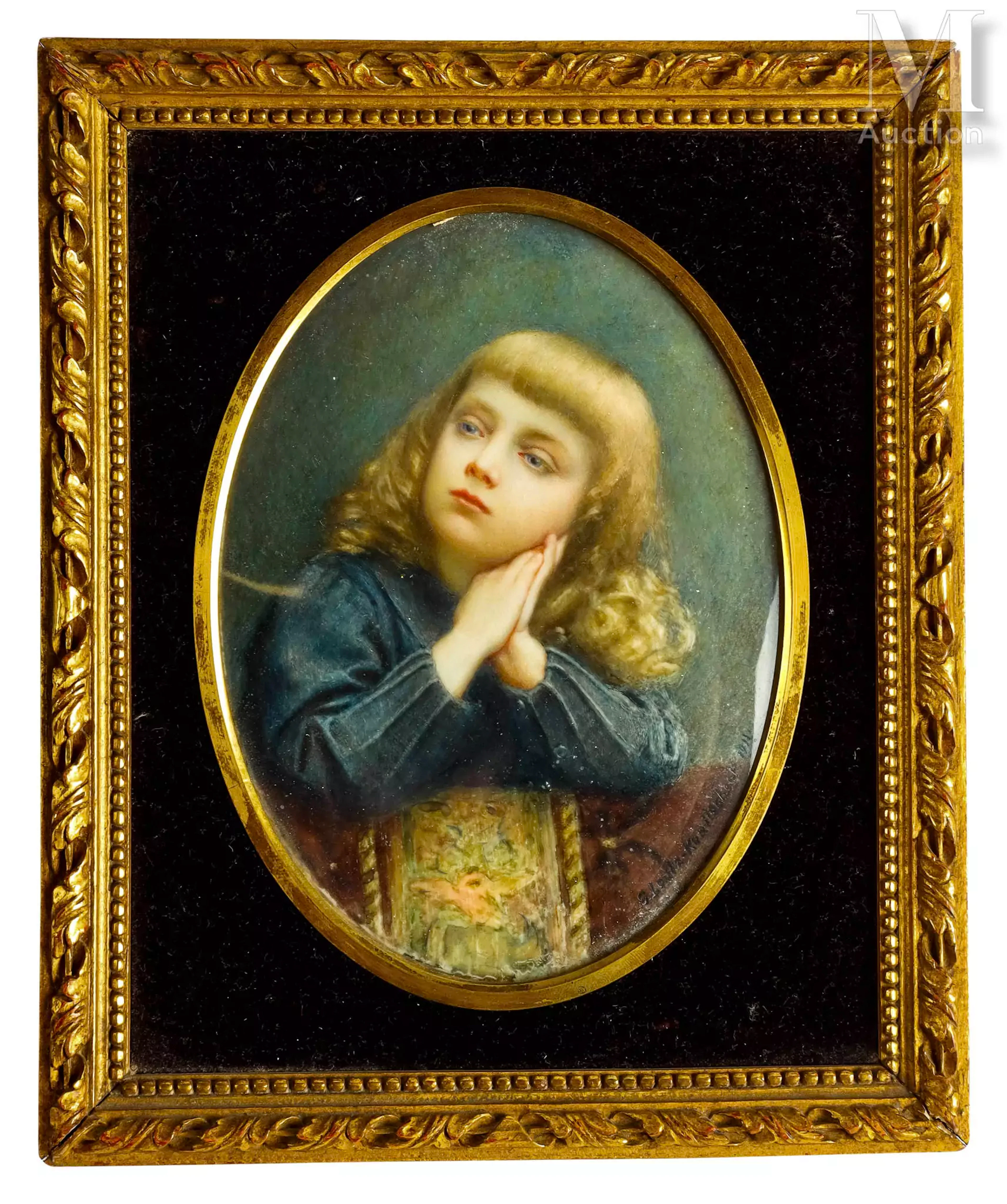 G. Loutz KONITSCHECK (Ecole du XXème siècle) Portrait de jeune fille, 1911