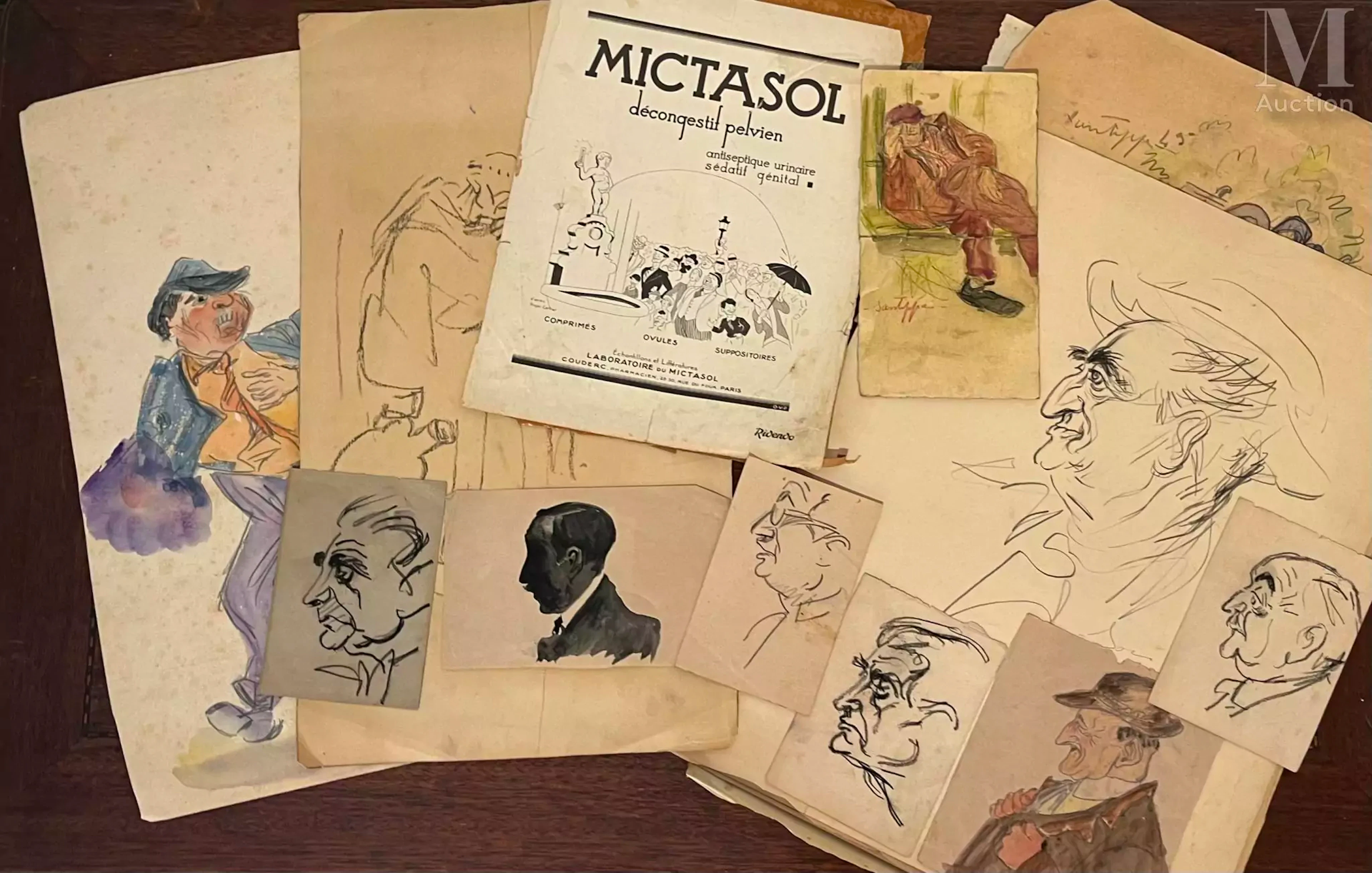 SANTIPPA, pseudonyme de Georges HOFFMAN (XX ème siècle) Lot de 20 dessins