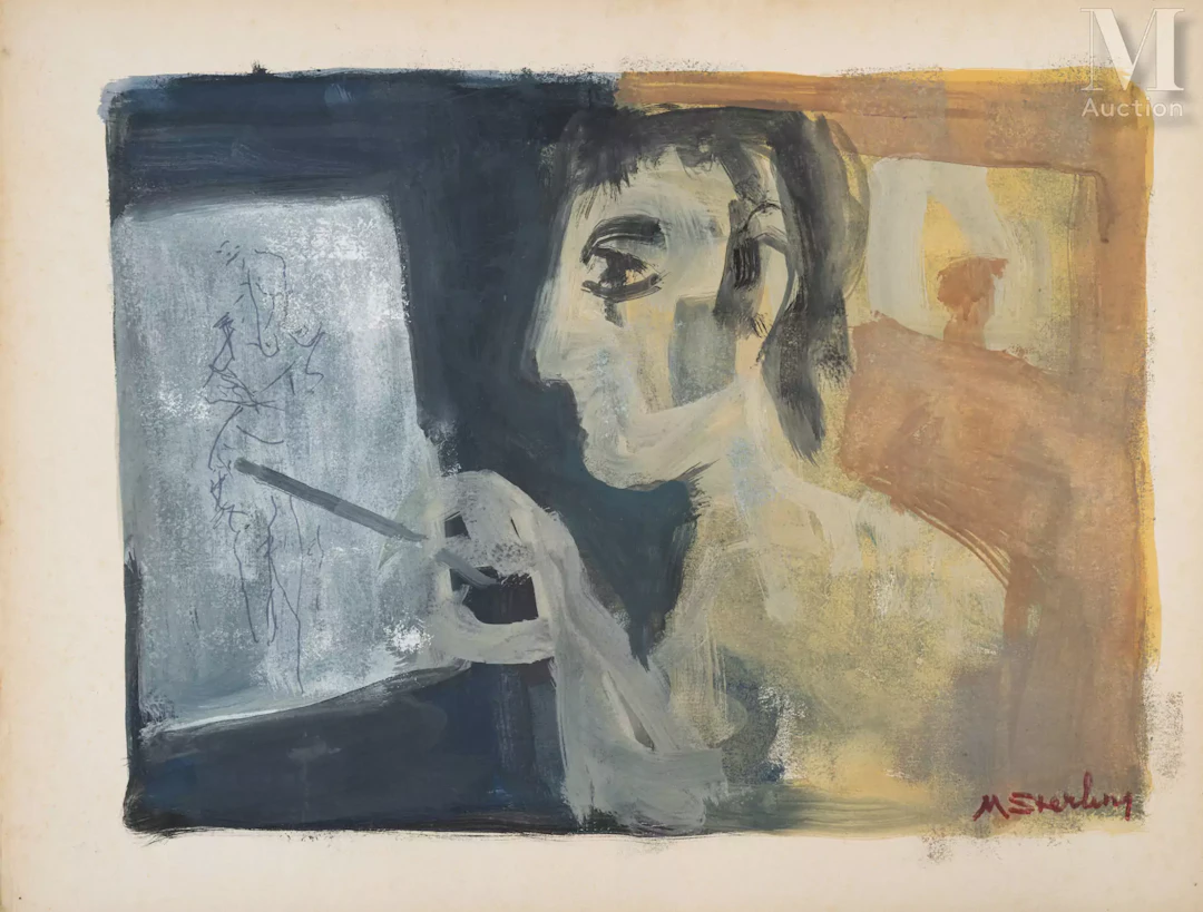 Marc STERLING (Prylouky 1895 - Paris 1976) Le peintre à son chevalet