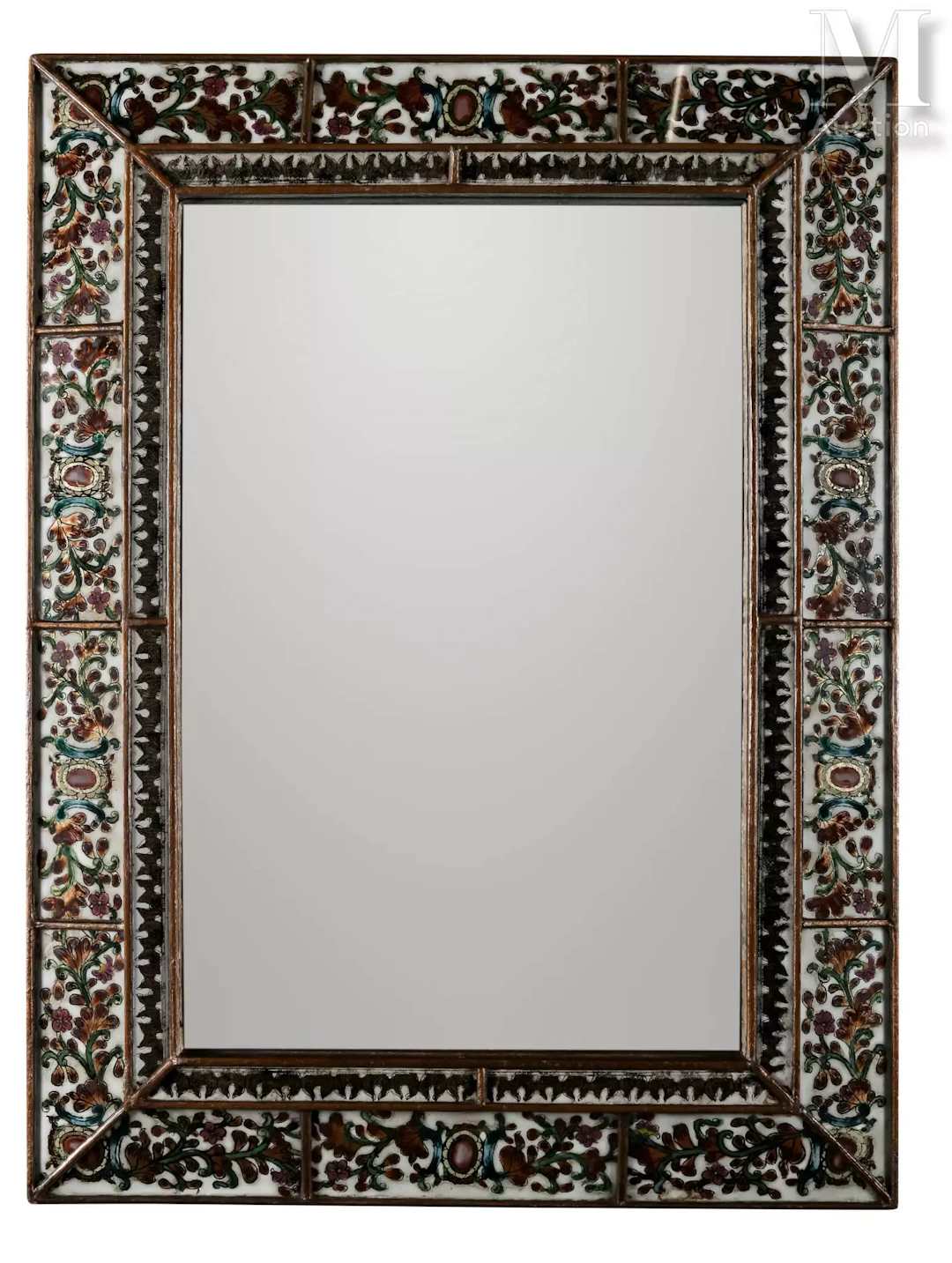 Miroir dans un cadre en fixé sous verre