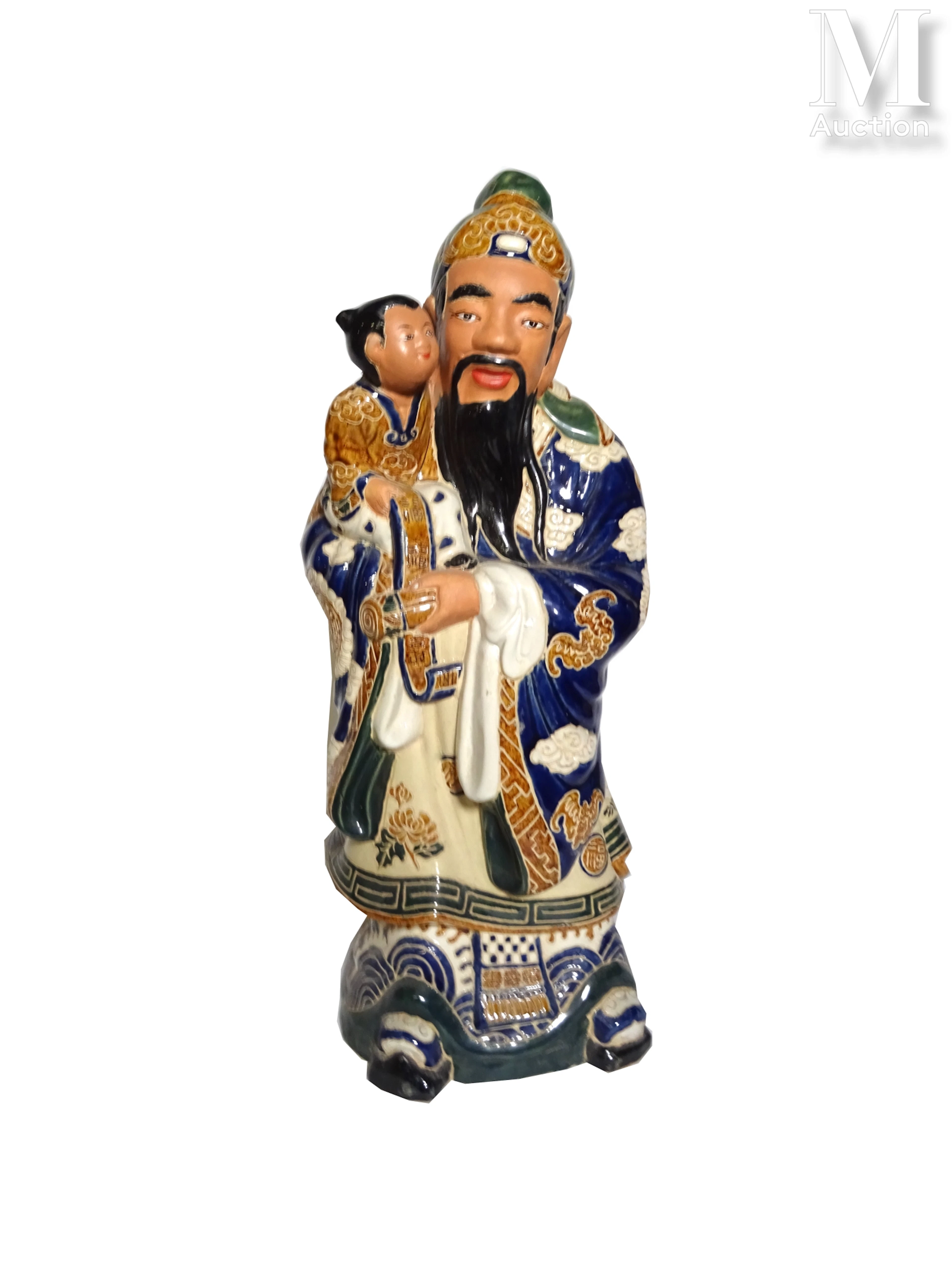 VIETNAM, XXe siècle, Ecole de Bien Hoa Statue de divinité en grès glacuré