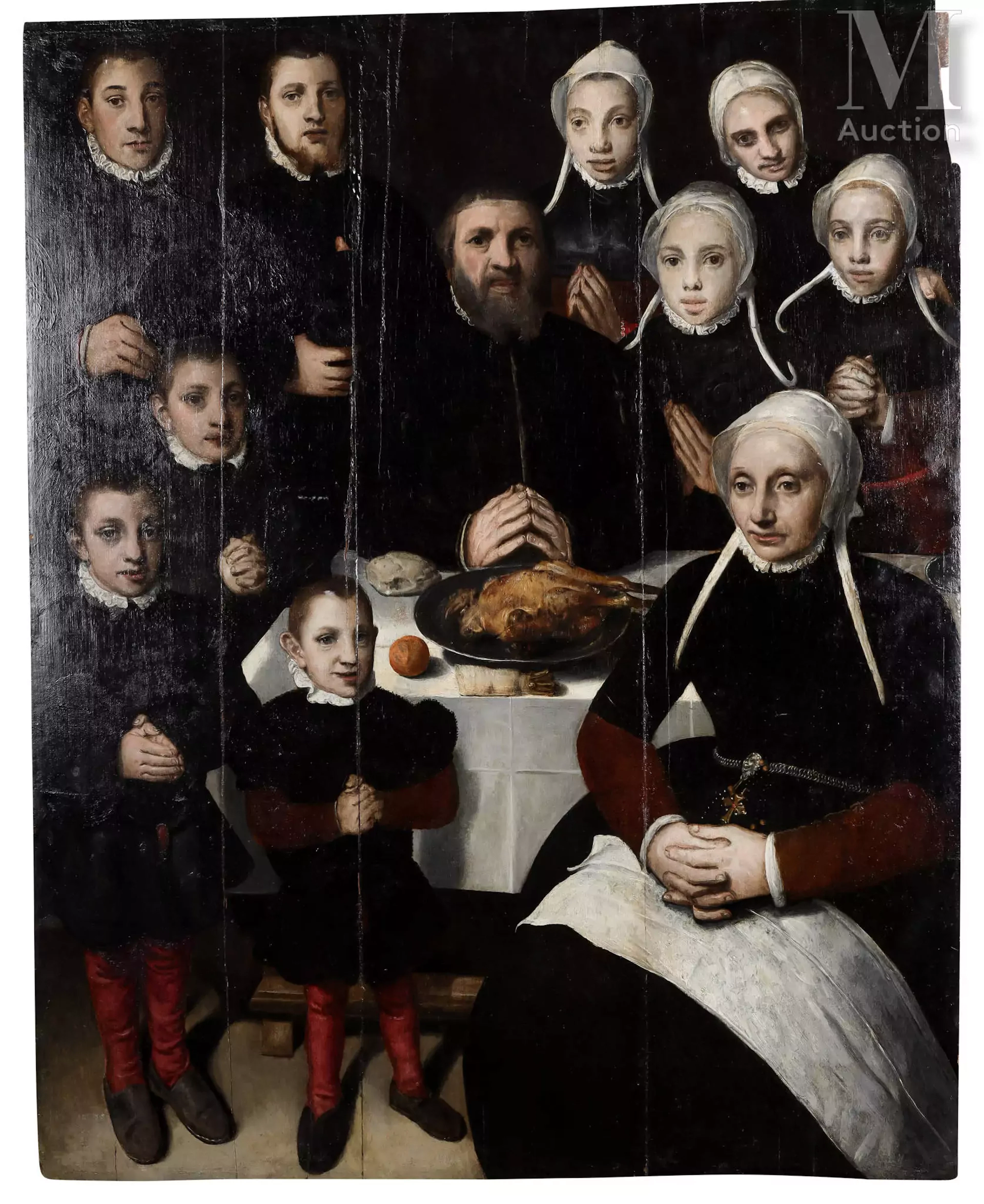 Ecole de DORDRECHT de la seconde moitié du XVIe siècle Portrait de famille