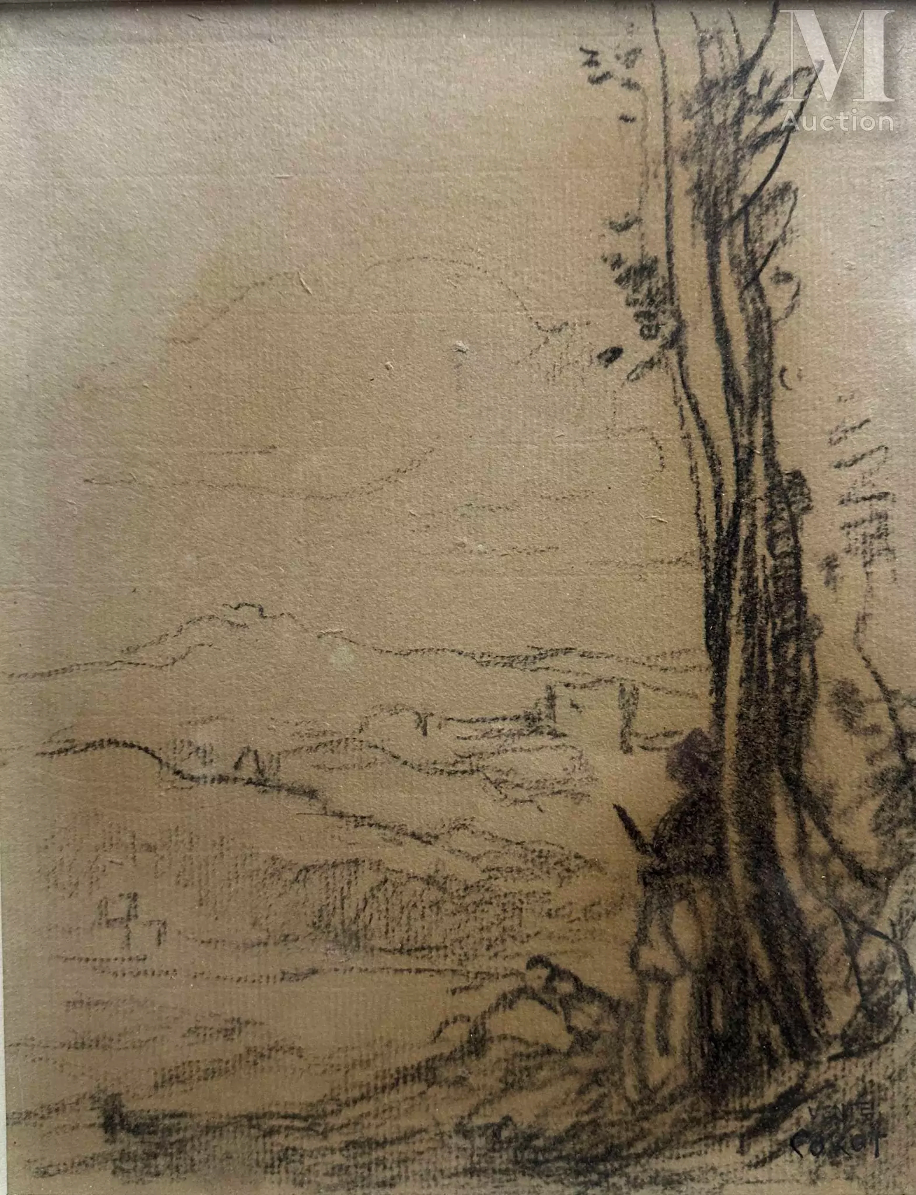 Ecole FRANCAISE du XIXe siècle dans le goût de Camille COROT Paysages