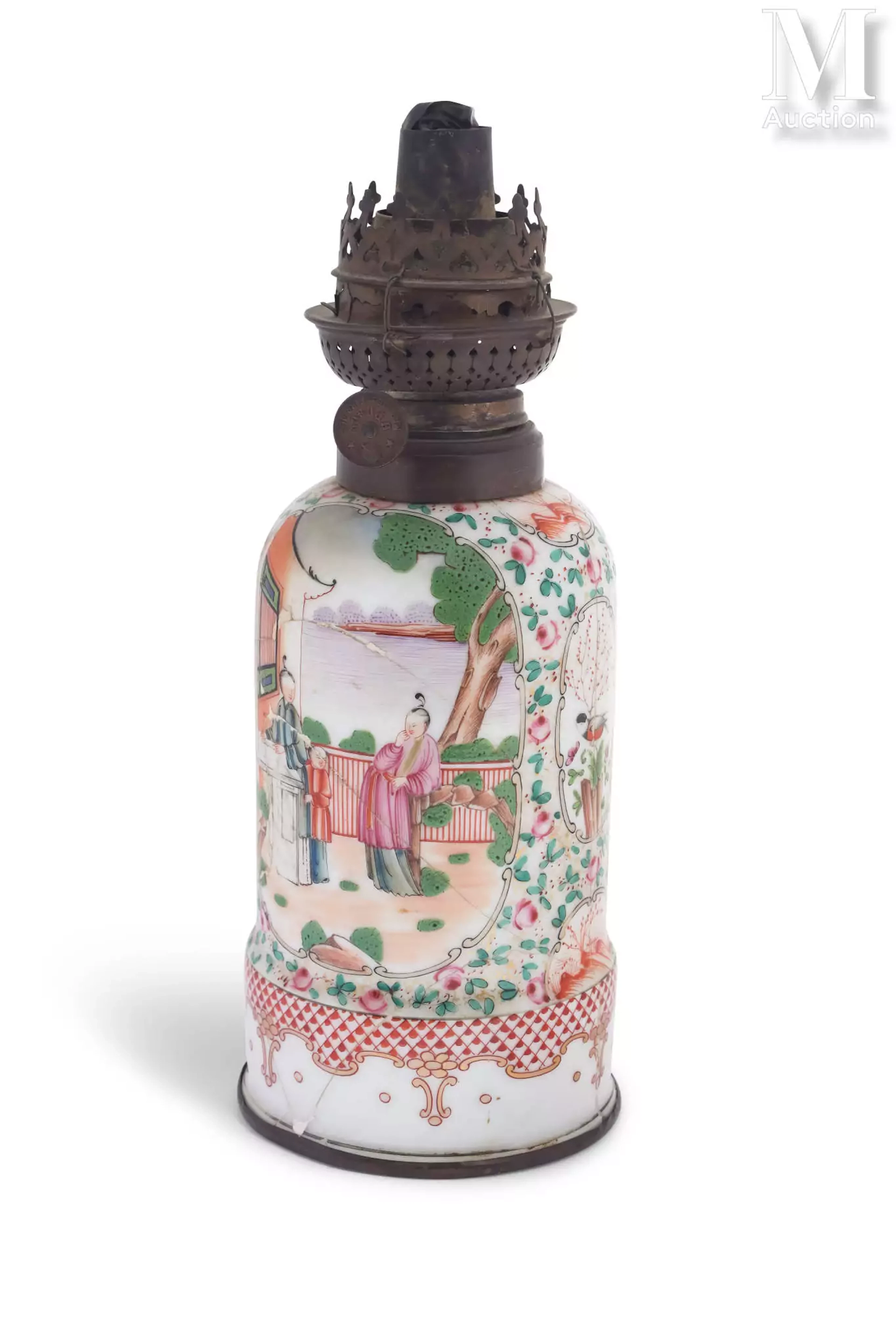 CHINE, Compagnie des Indes, XVIIIe siècle Lampe à pétrole
