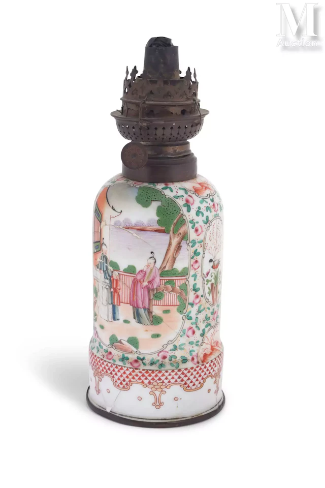 CHINE, Compagnie des Indes, XVIIIe siècle Lampe à pétrole