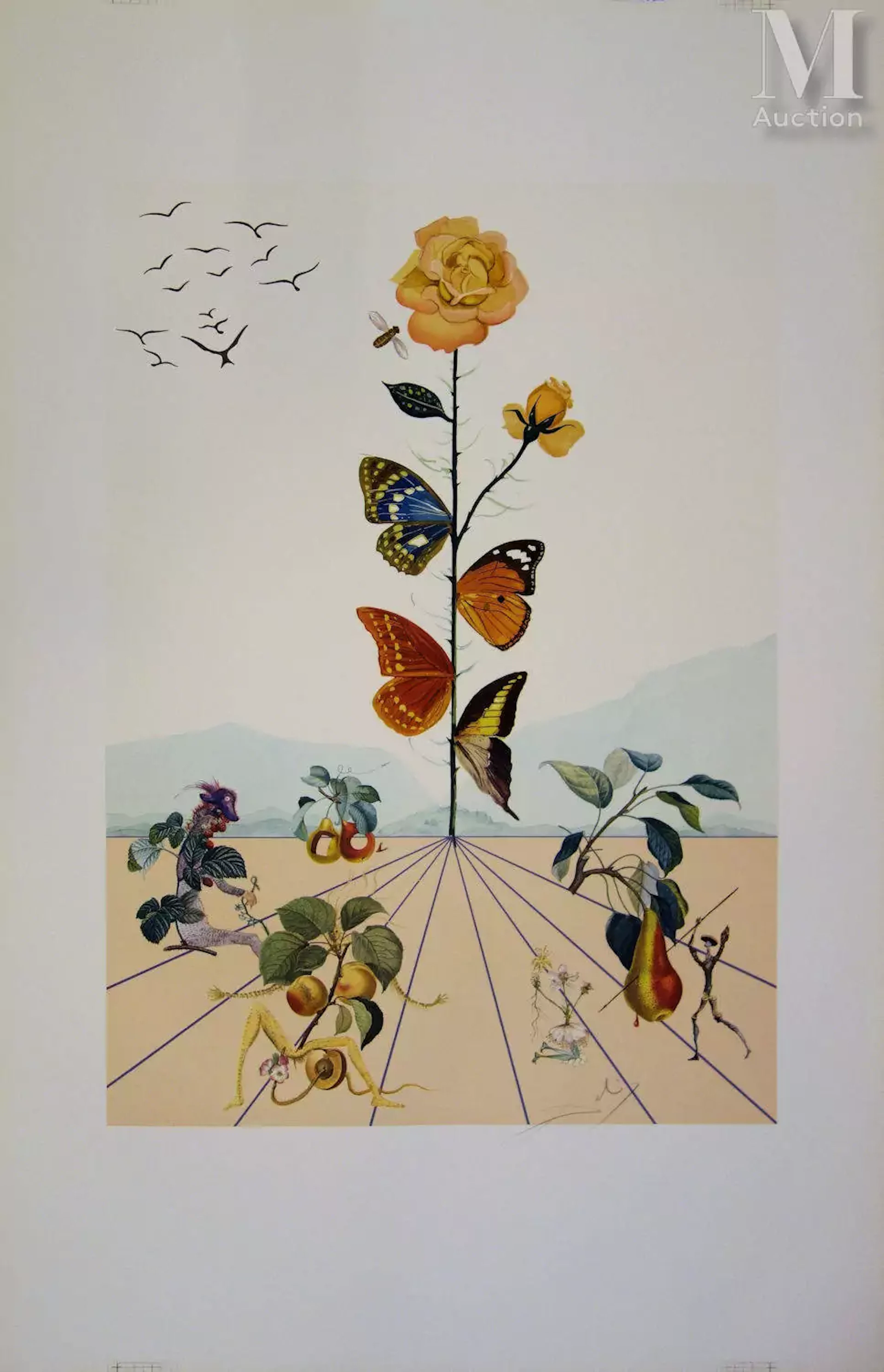 DALI Salvador (1904-1989) Flordali : La rose papillon, 1981