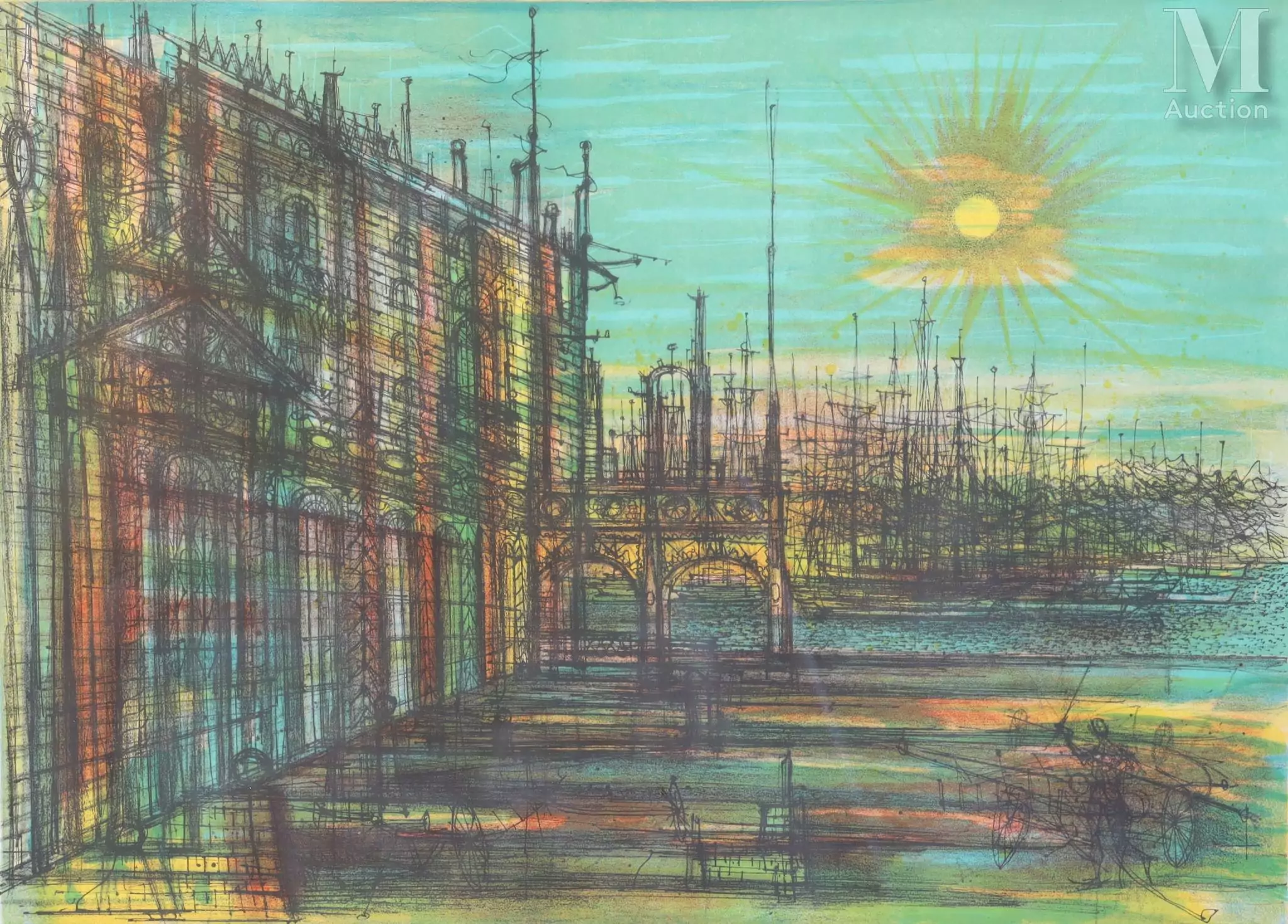 CARZOU (1907-2000) Lithographie "Plein soleil"