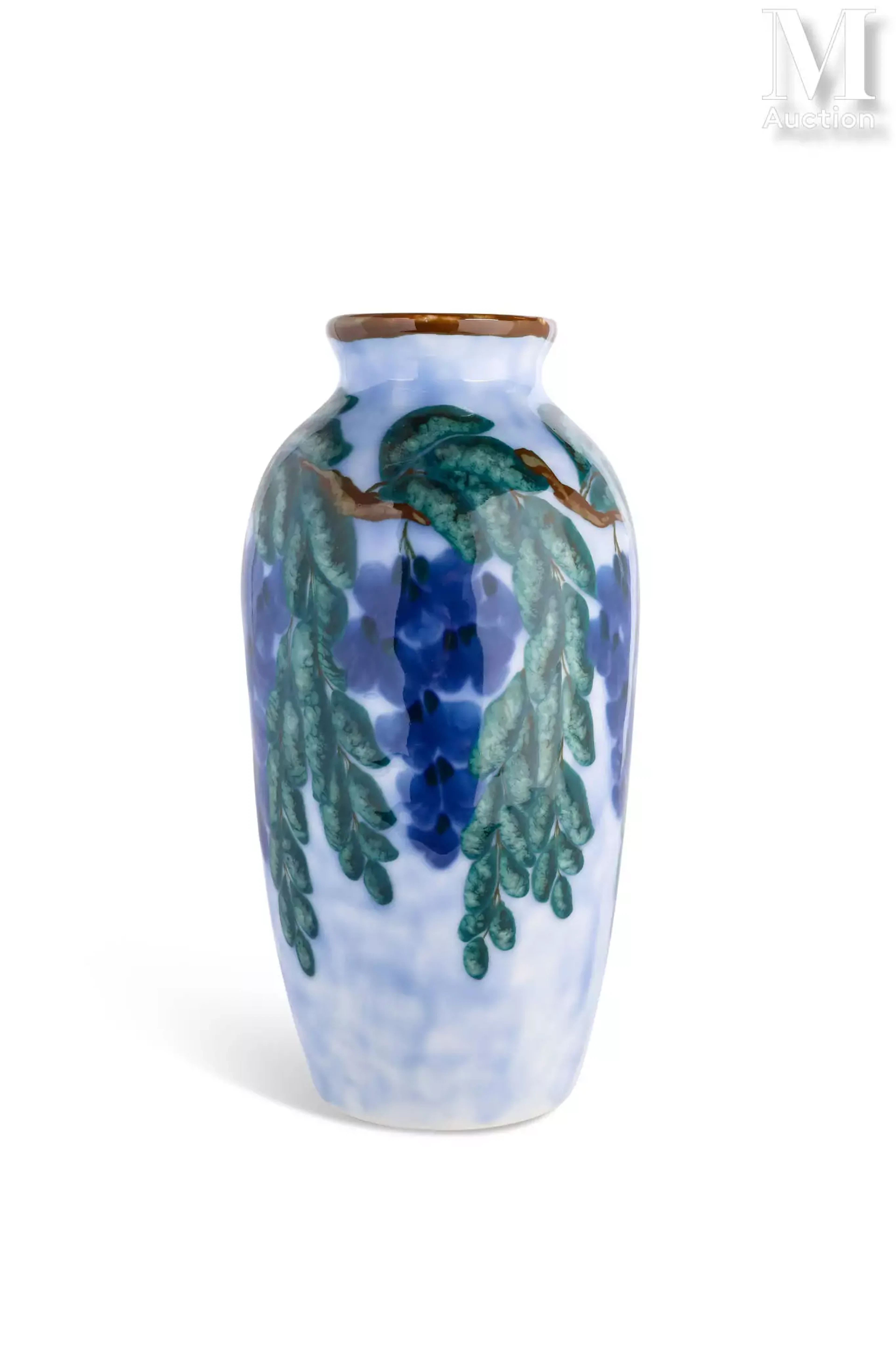Camille THARAUD (1878-1956) à Limoges Vase Aconit aux "Glycine et feuillage"