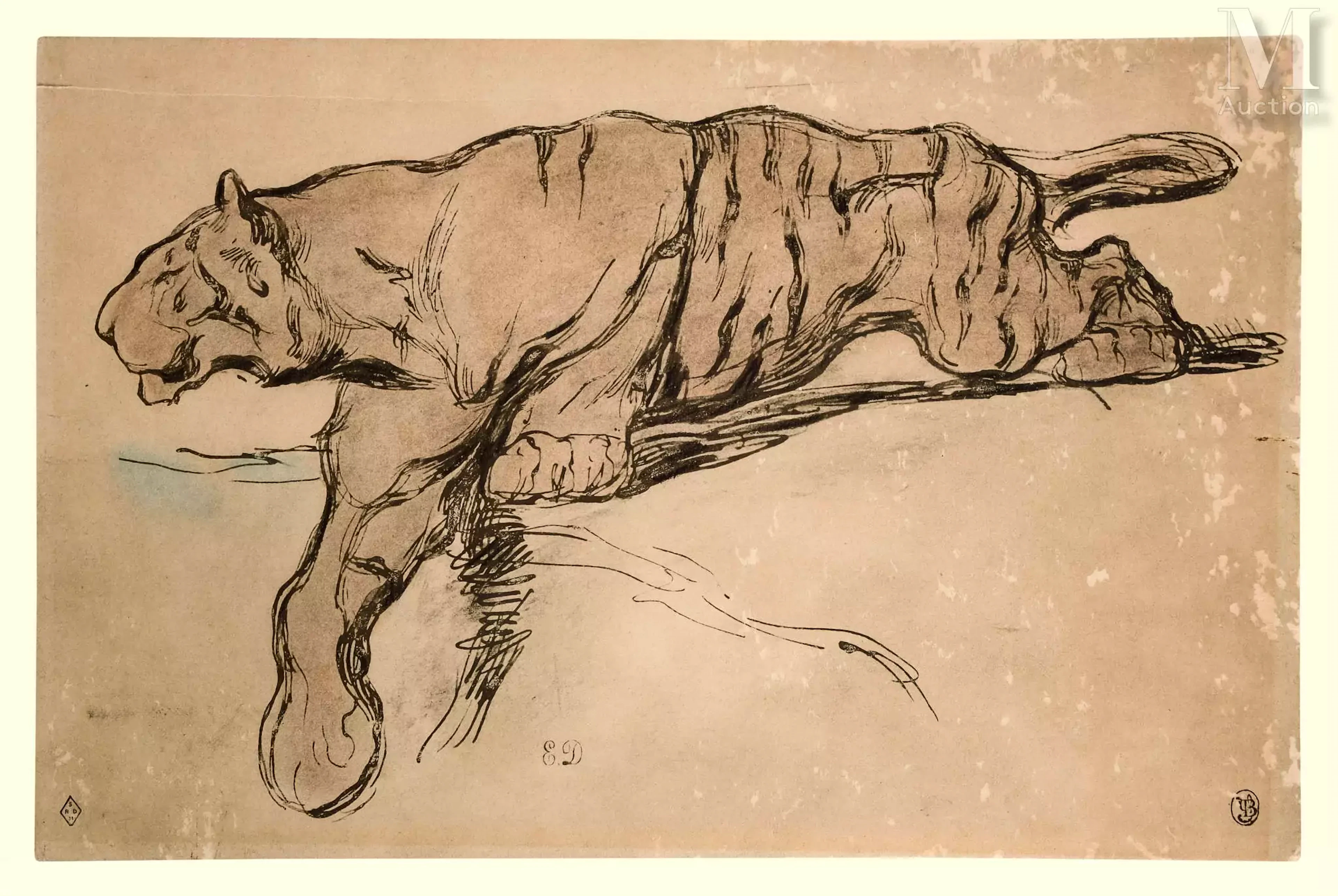 D'après Eugène DELACROIX (1798-1863) Le félin