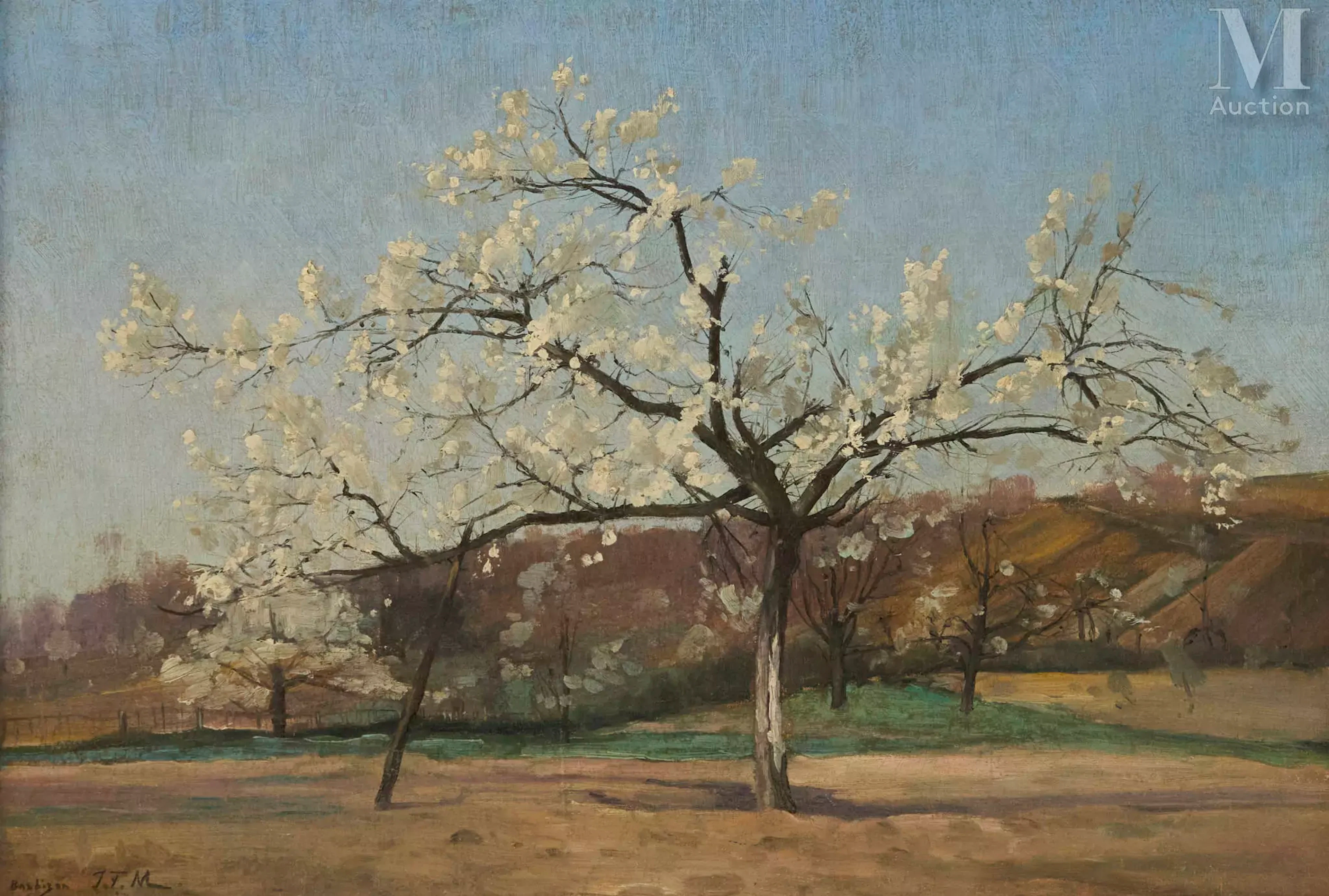 Ecole FRANCAISE du XIXe siècle Pommiers en fleur