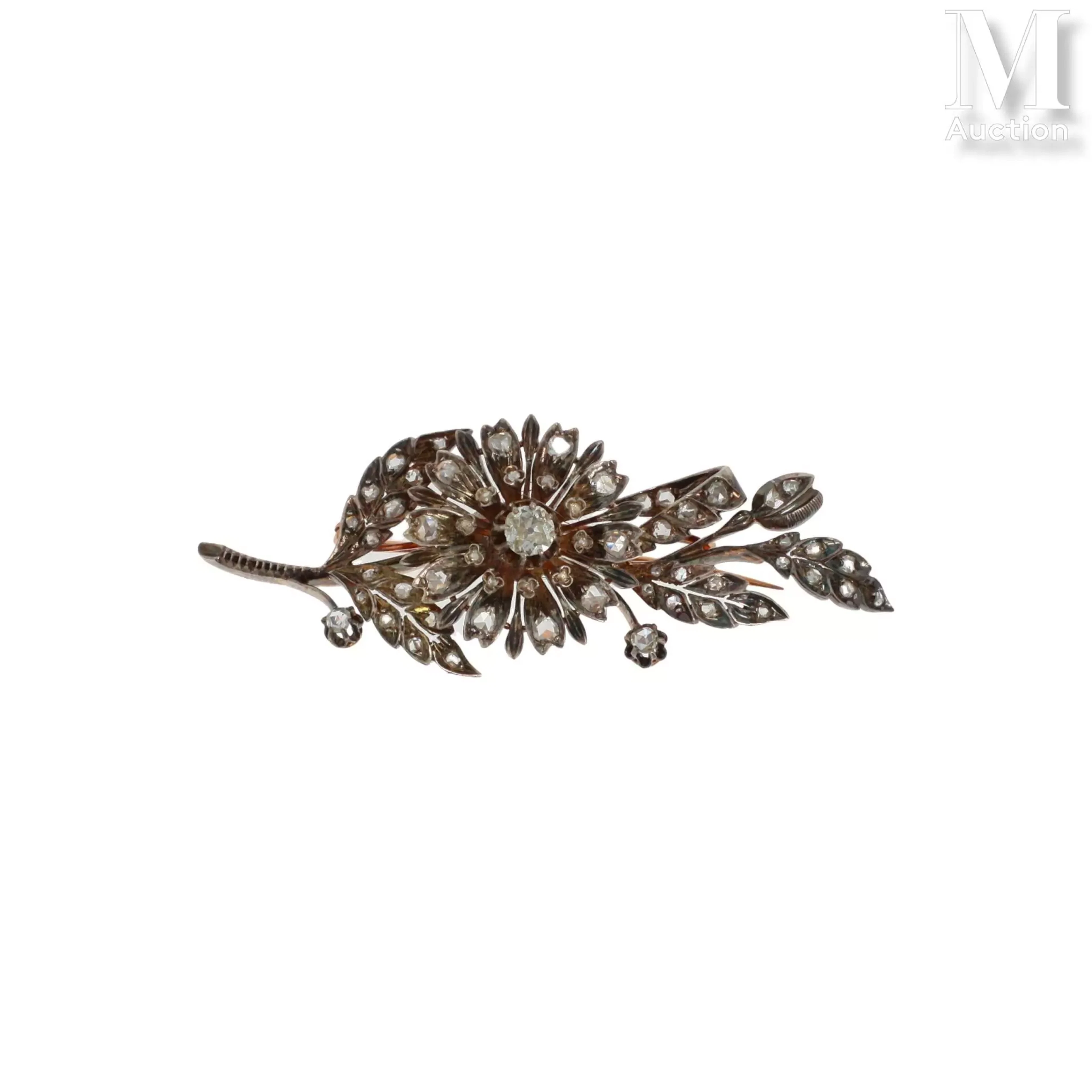 Broche fleur diamants