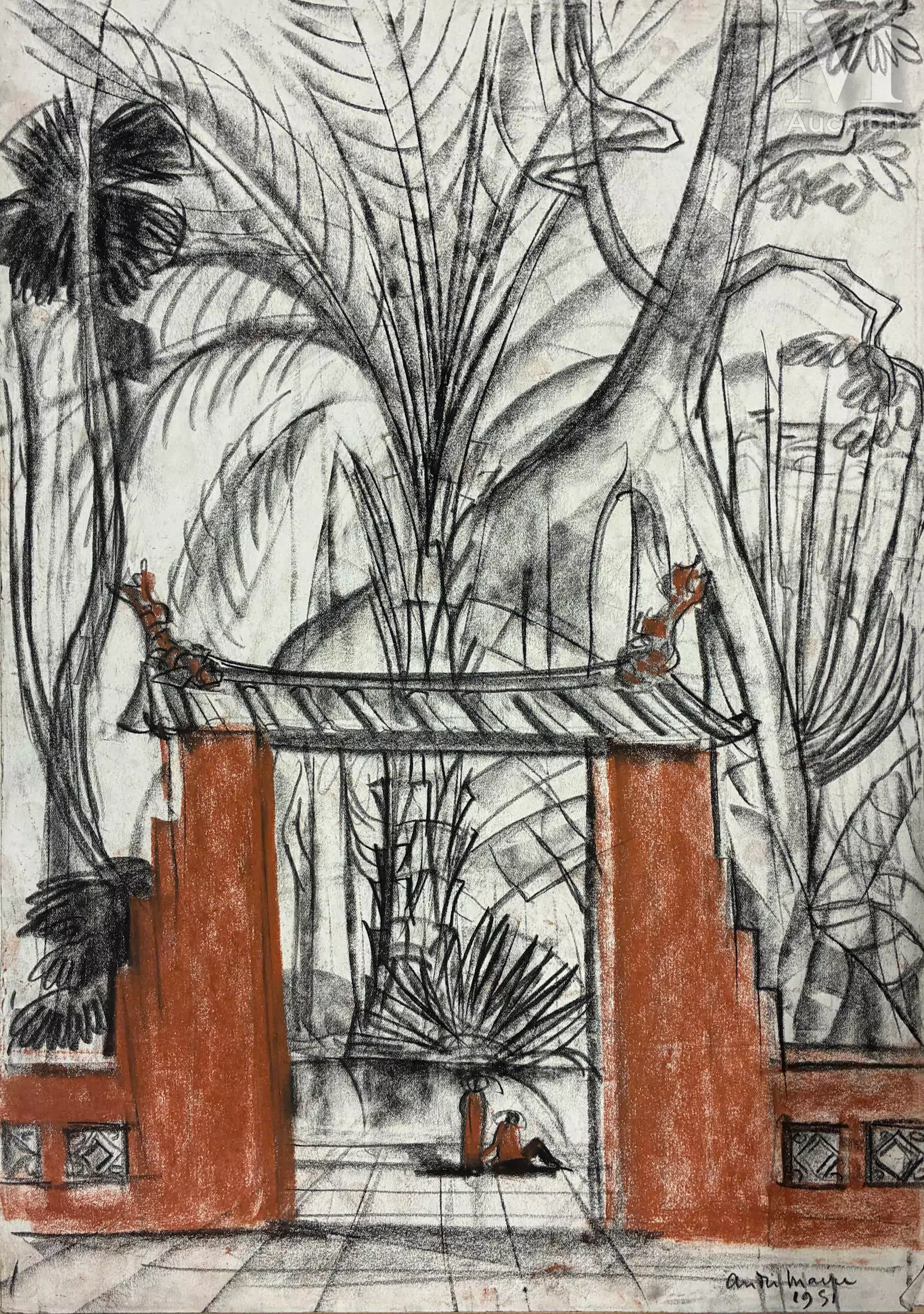 ANDRE MAIRE (1898-1985) "L'entrée au temple", 1951