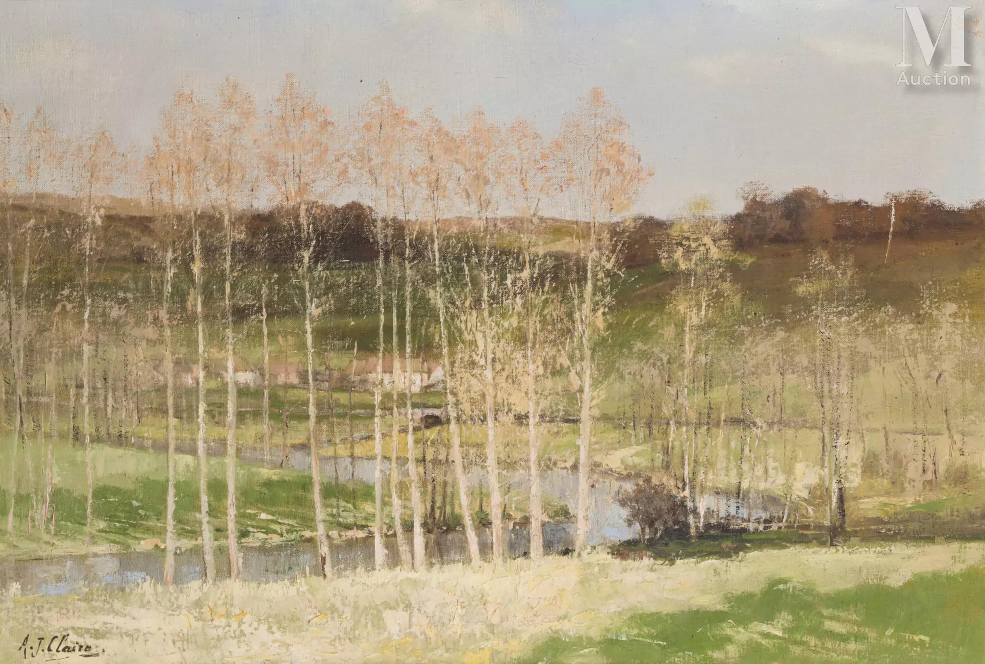Auguste-Jean CLAIRE (Paris 1881-1970) Paysage à la rivière