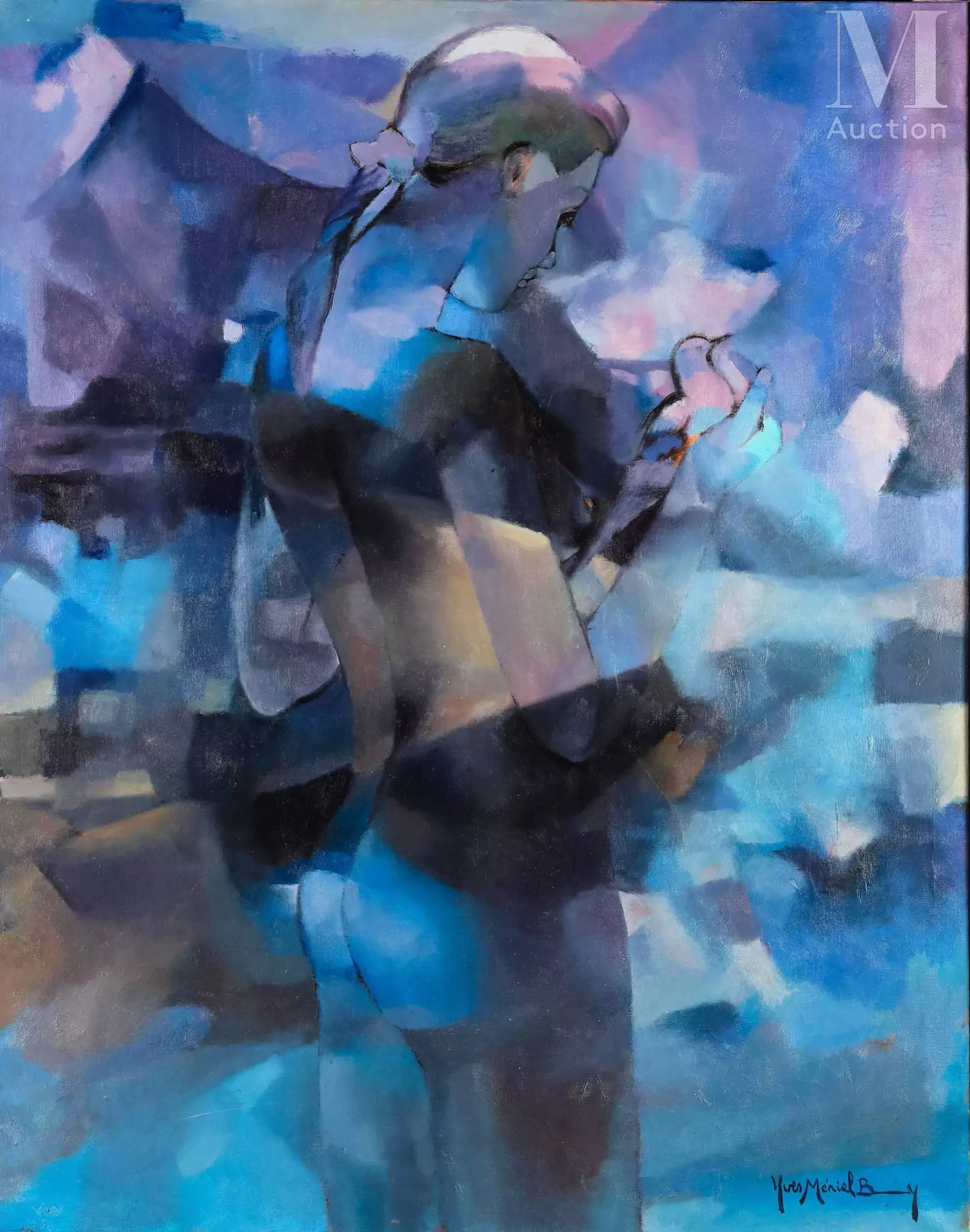 Yves MÉRIEL-BUSSY (1934-2024) Femme nue à la mouette