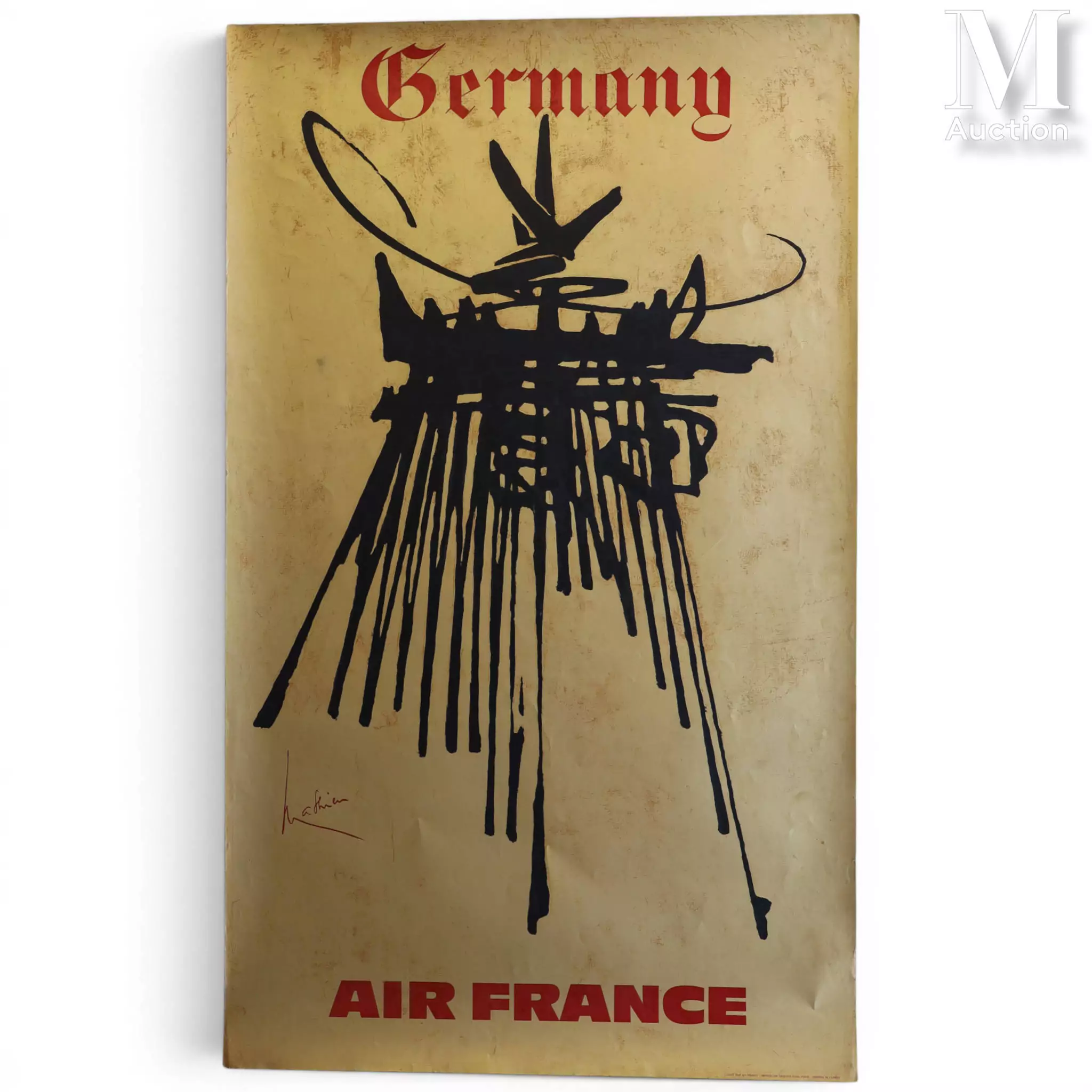 MATHIEU Georges (1921-2012) Affiche en couleur AIR FRANCE "GERMANY"