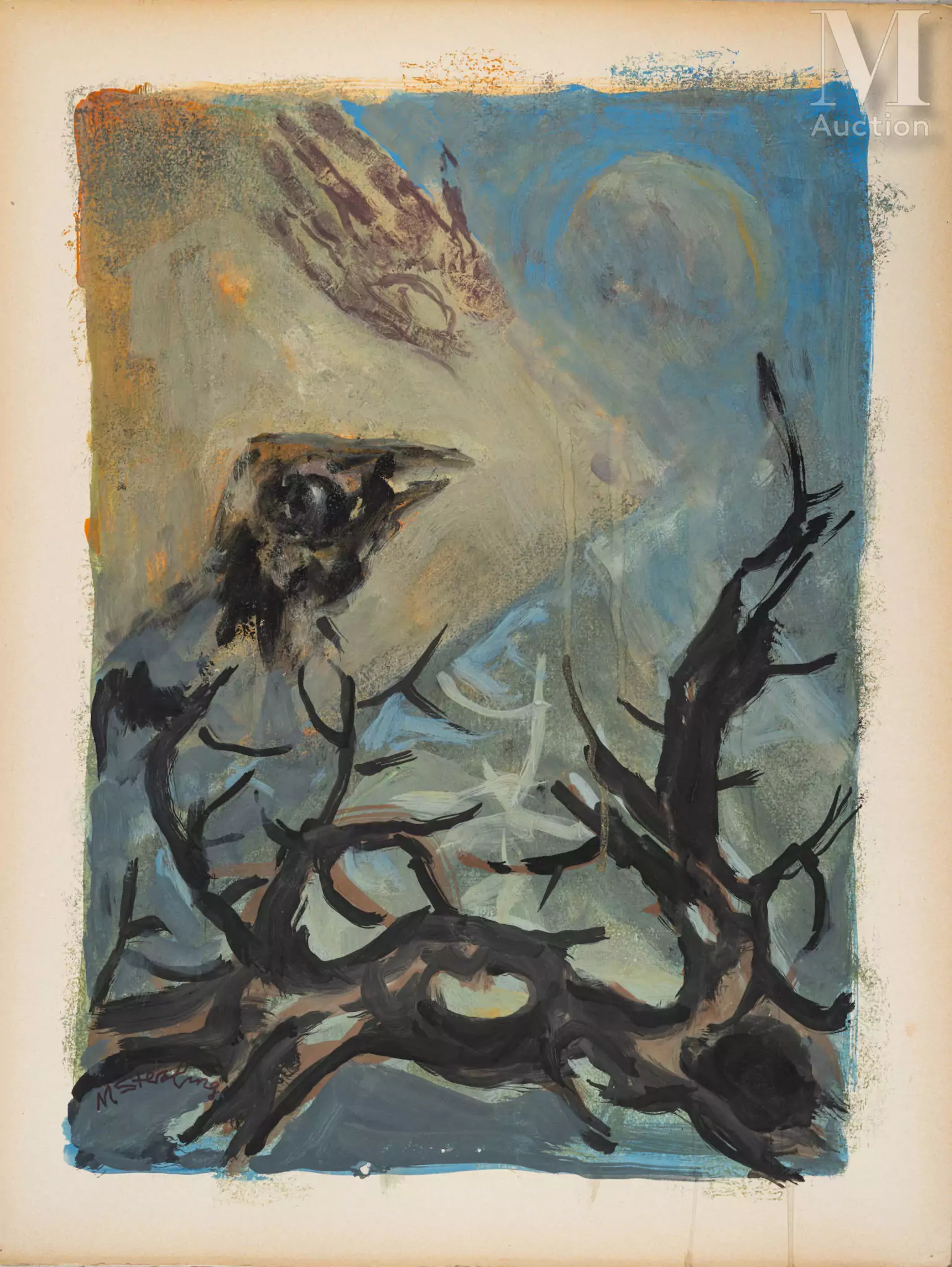 Marc STERLING (Prylouky 1895 - Paris 1976) Oiseau près du nid