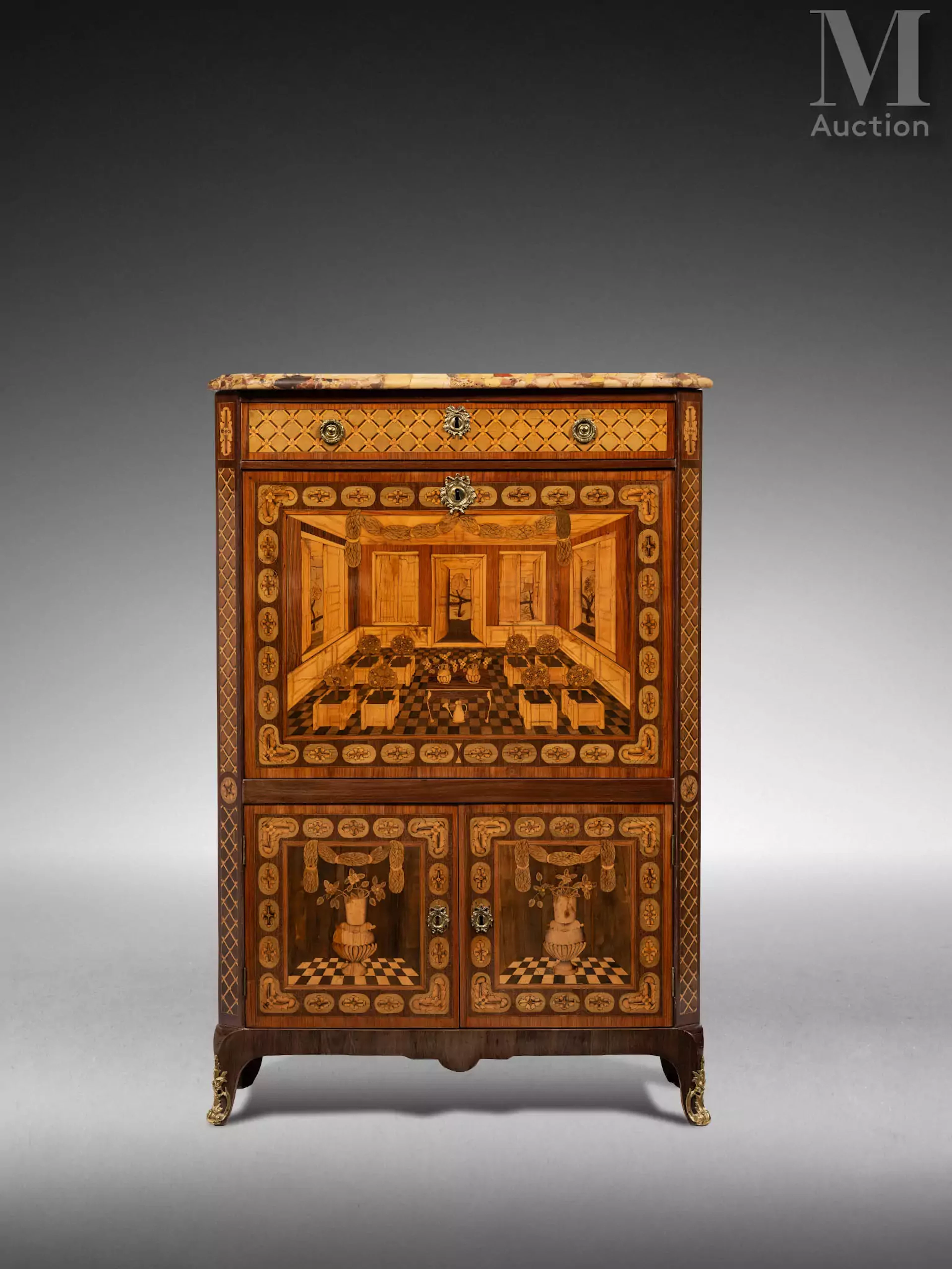 Secrétaire en armoire d'époque Transition estampillé Charles TOPINO