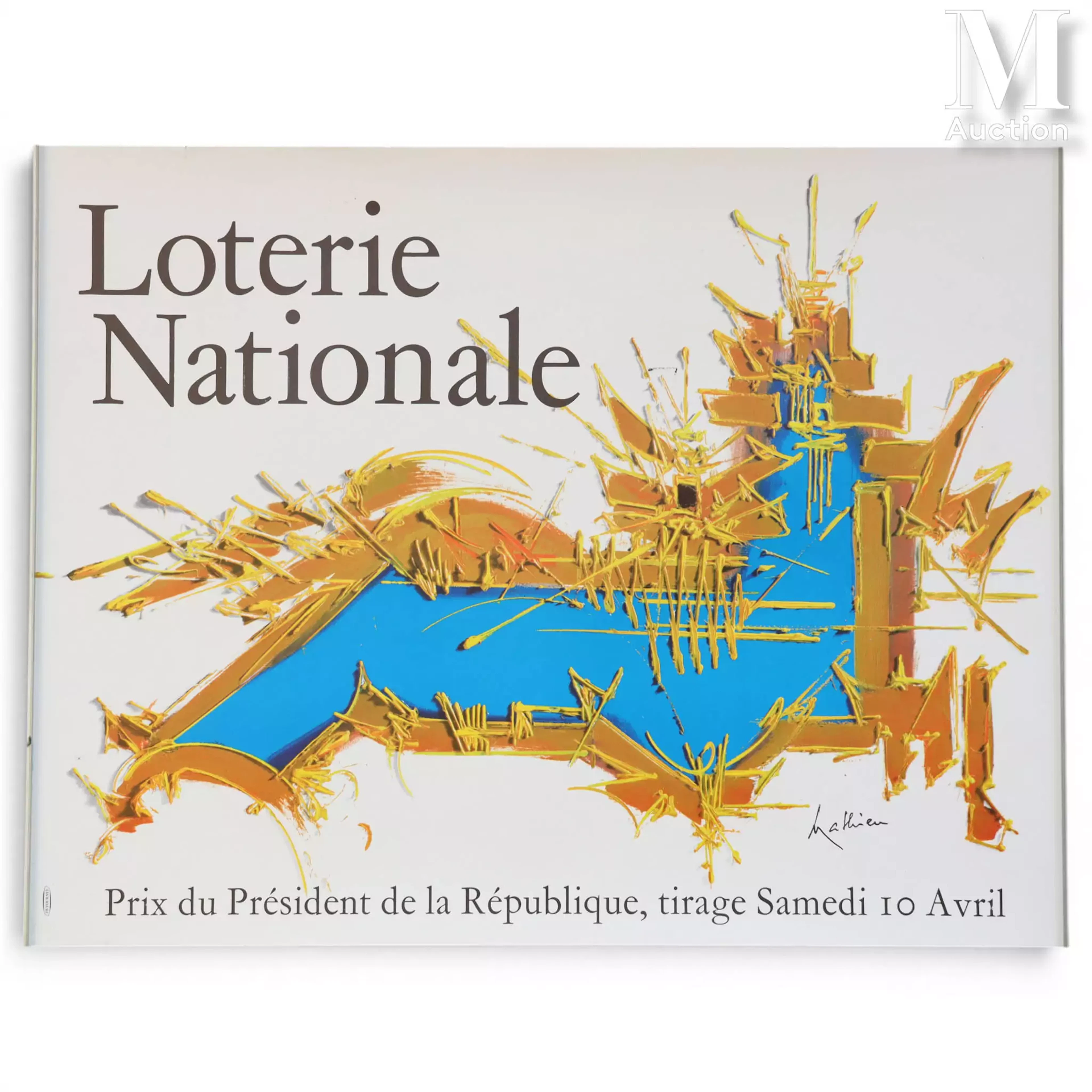 MATHIEU Georges (1921-2012) Lithographie "Loterie nationale, Prix