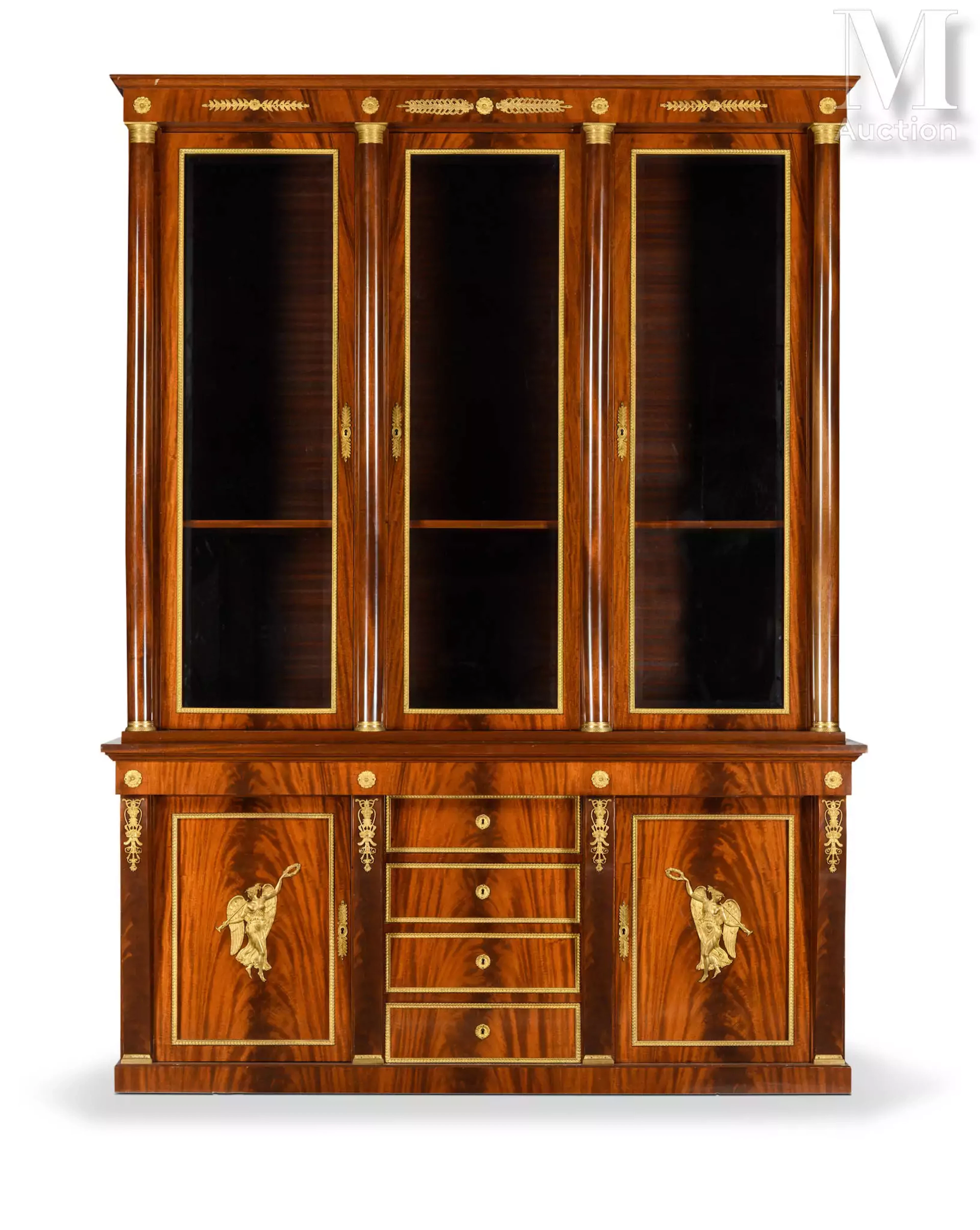 Bibliothèque deux corps de style Empire