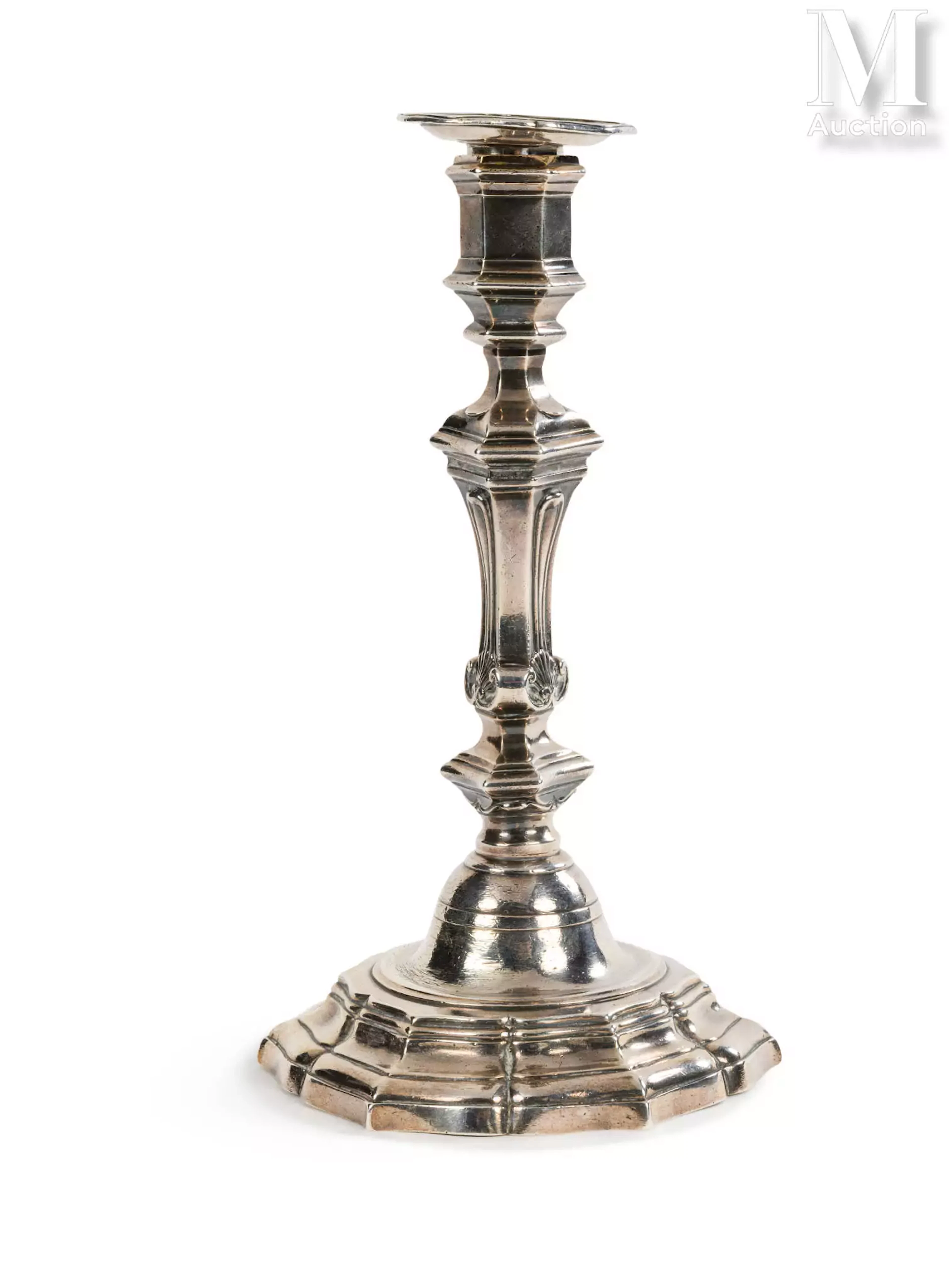 Flambeau et sa bobèche en argent;