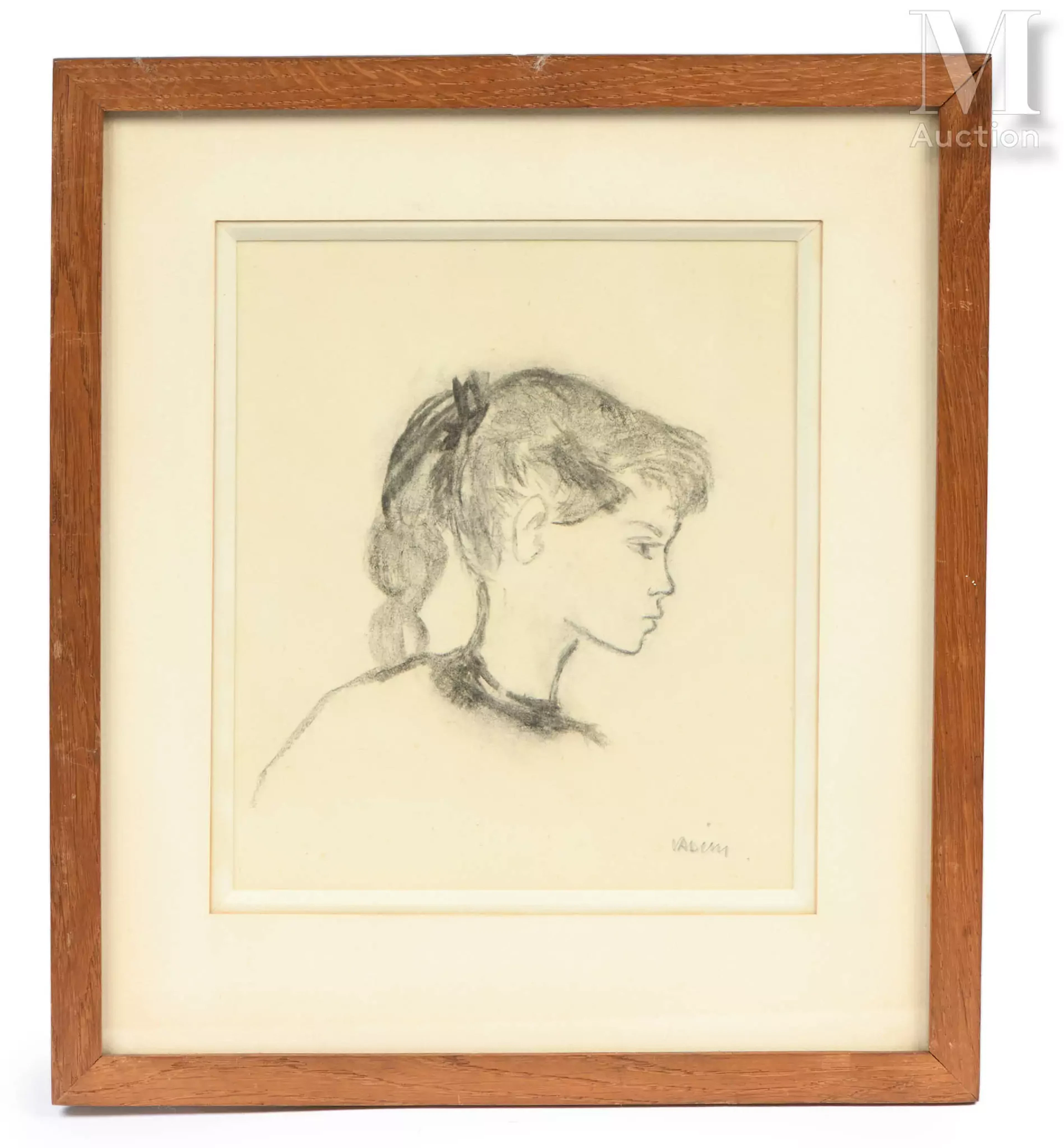 Roger VADIM (1928-2000) Portrait de Brigitte Bardot enfant, de profil