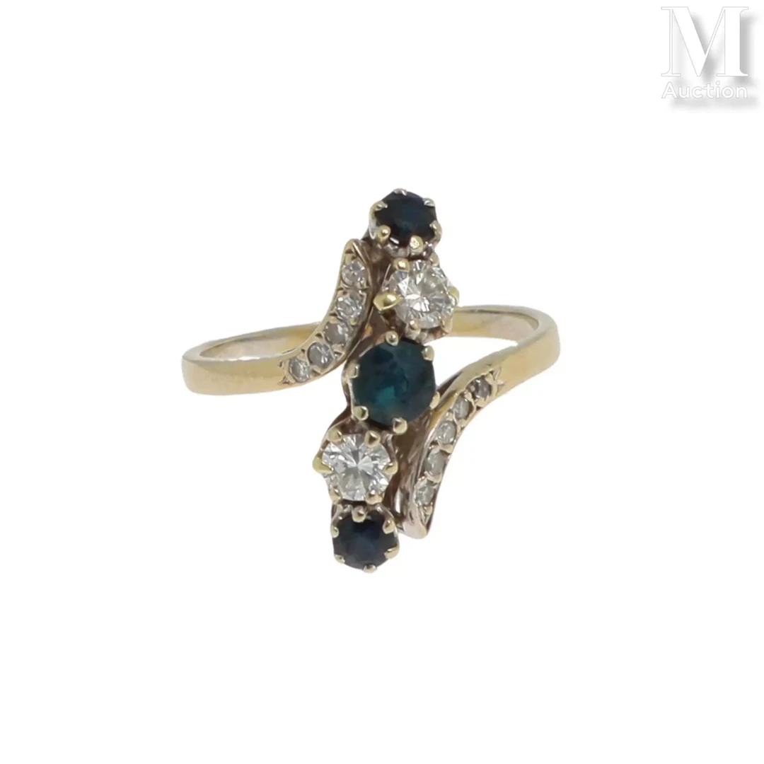 Bague saphirs diamants